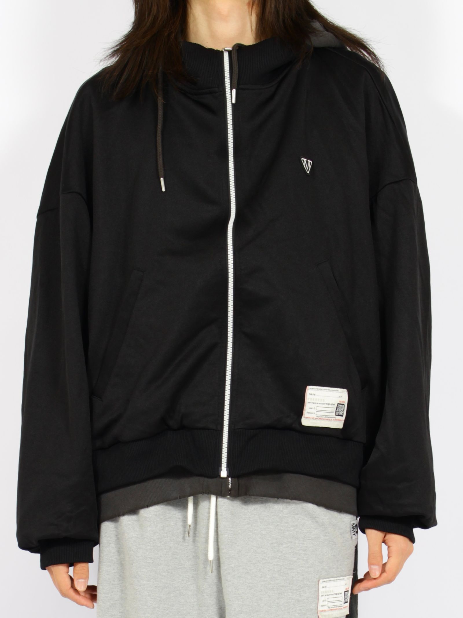 【26AW】 トラック ジャケット レイヤード スウェット パーカー / TRACK JACKET LAYERED / ブラック