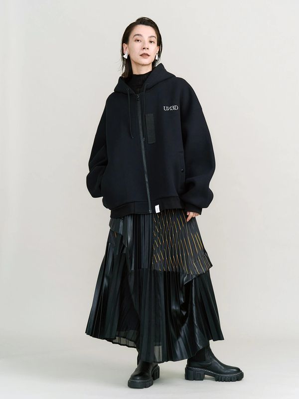 【26AW】 ミリタリー ジップ フーディー / MILITARY ZIP HOODIE / ブラック