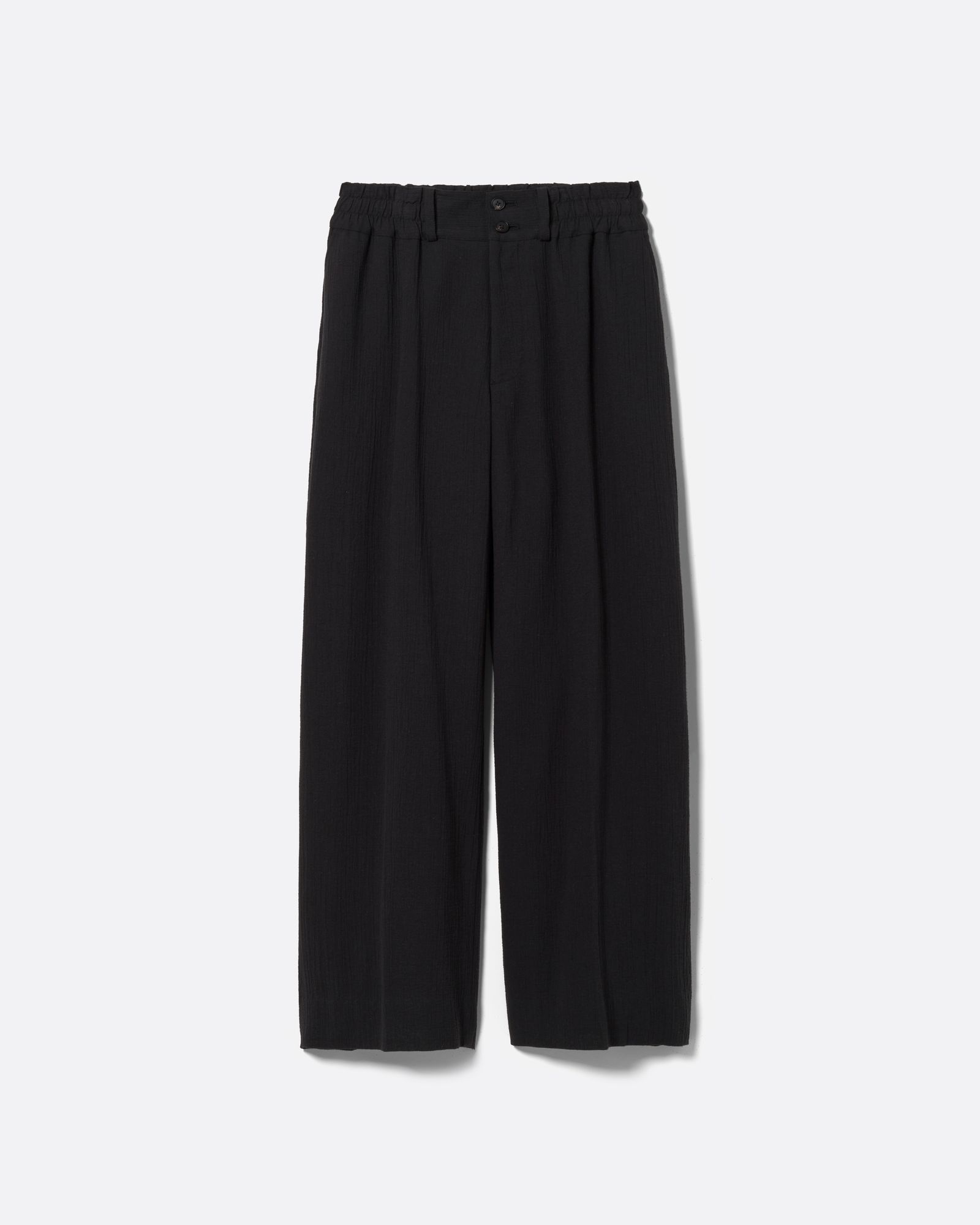 クレープ ボイル ストレート イージー トラウザーズ / CREPE VOILE STRAIGHT EASY TROUSERS .17 / ブラック