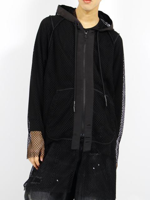 【25SS】メッシュ レイヤード パーカー / MESH LAYERED PARKA .13 / ブラック