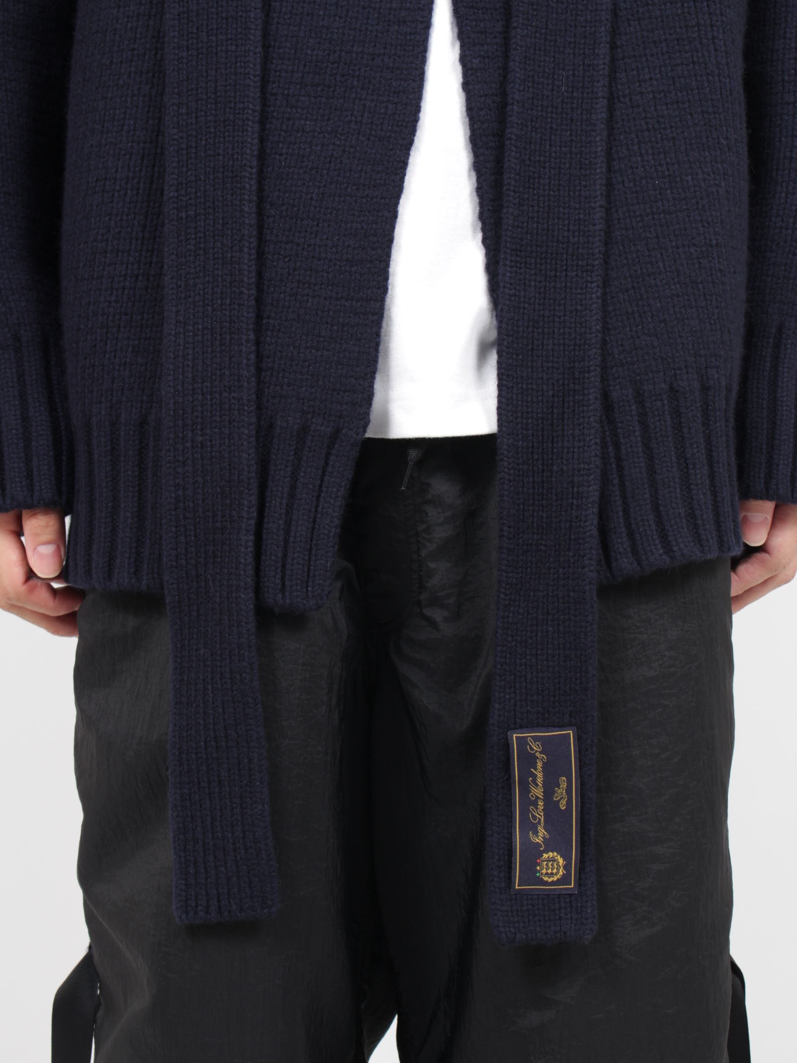 WE11DONE - 【22AW】ネックストラップ オーバーサイズ カーディガン / NECK STRAP DETAIL OVERSIZED  CARDIGAN / ネイビー | STORY