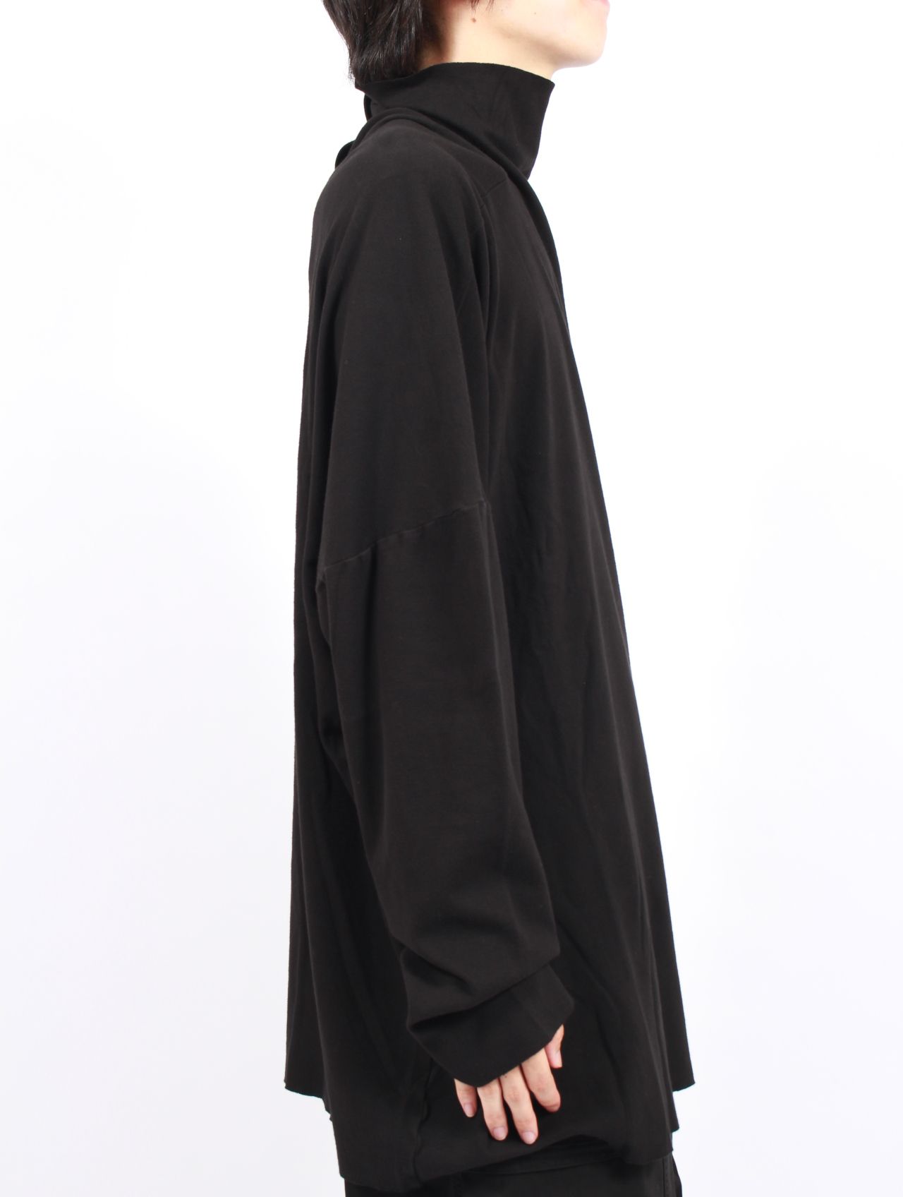 【25AW】ジャンボ タバード ハイネック 長袖 カットソー ロンT / JUMBO TABARD / ブラック