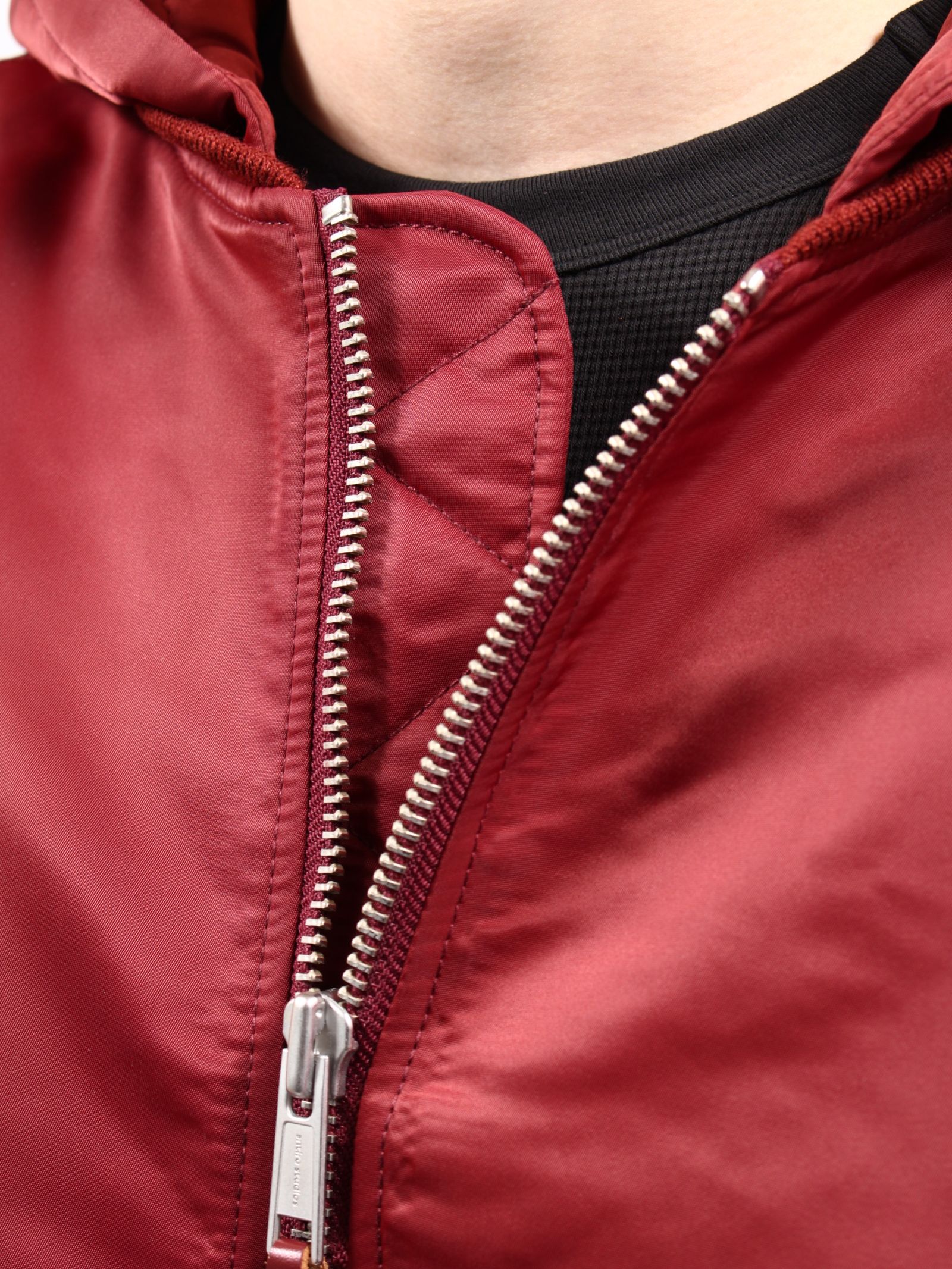 【25SS】フード ボンバー ジャケット / HOODED BROAD BOMBER / GARNET(レッド)