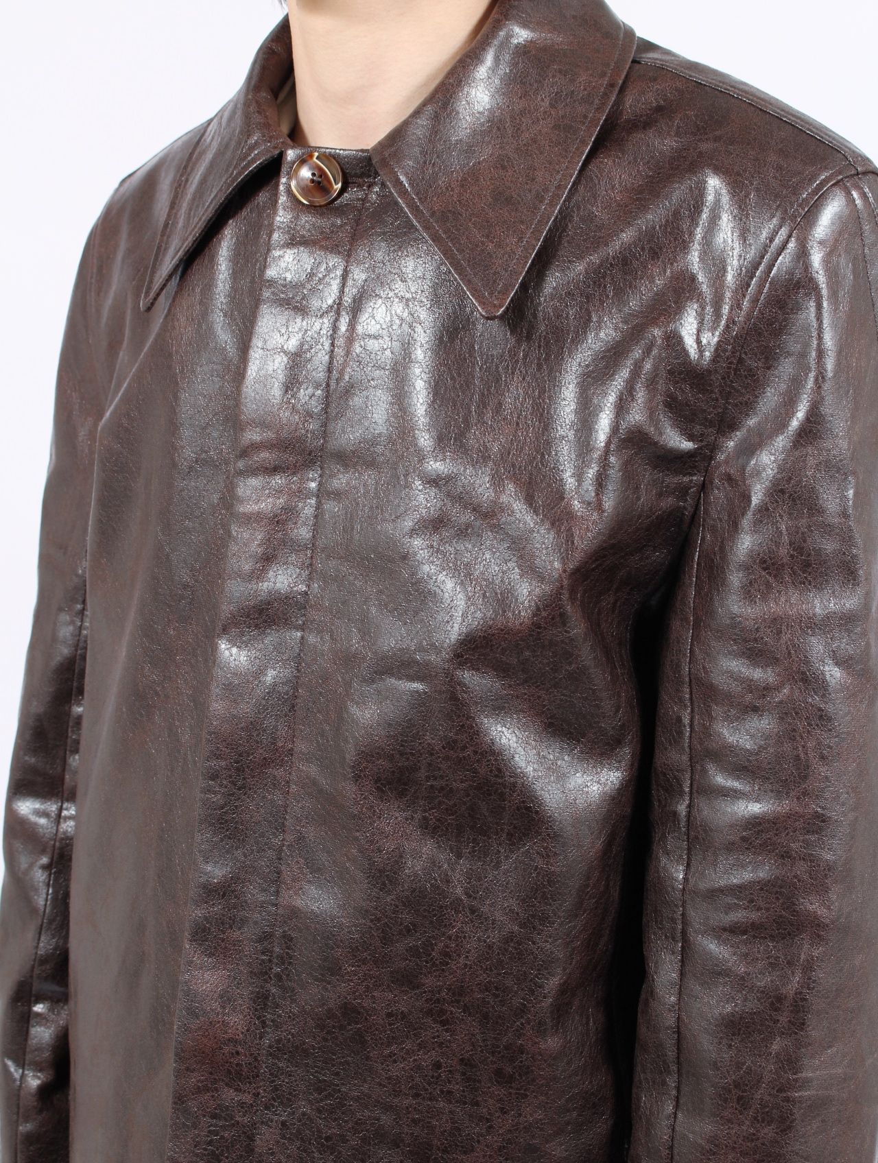 【25AW】 ヴィーガン レザー キーン ジャケット / KEANE JACKET / ダークテック（ブラウン）
