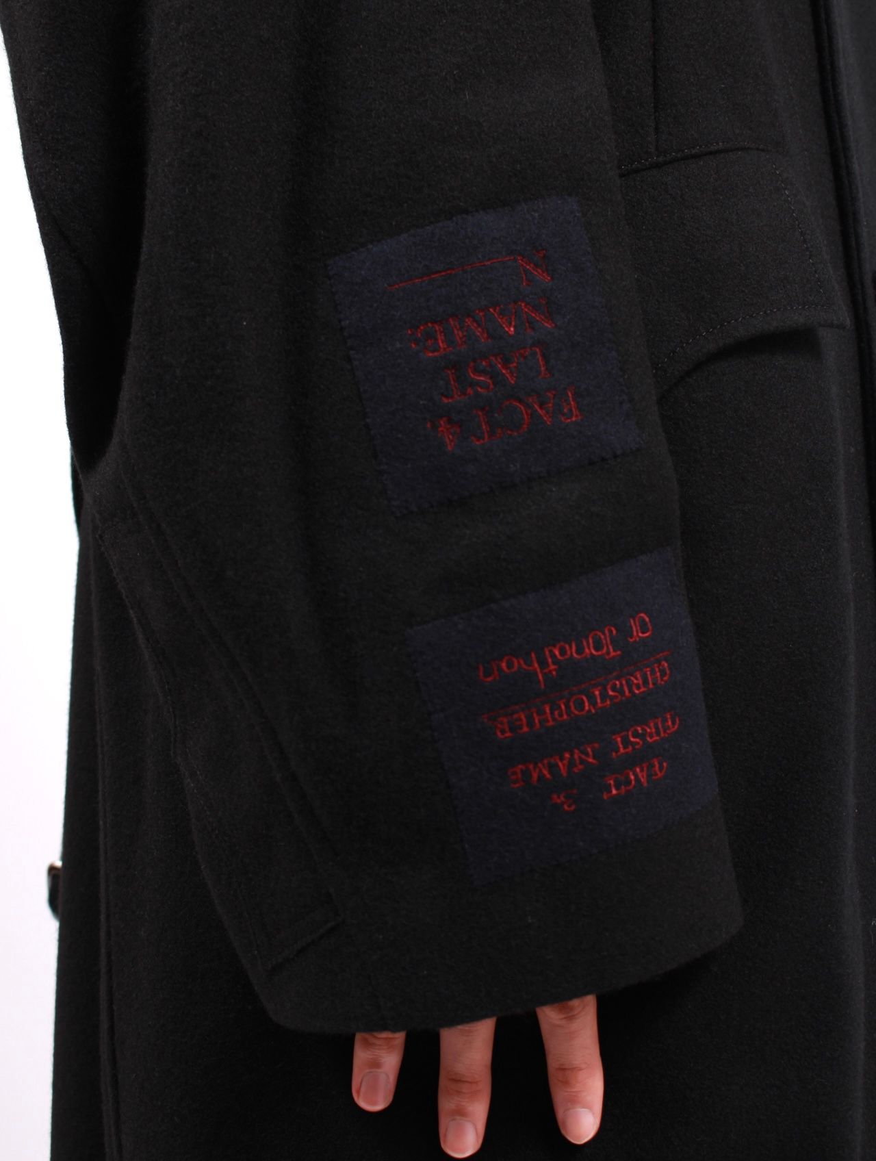 【25AW】バットマン ドレープ ロング ピー コート / "BATMAN" DRAPE LONG P-COAT / ブラック