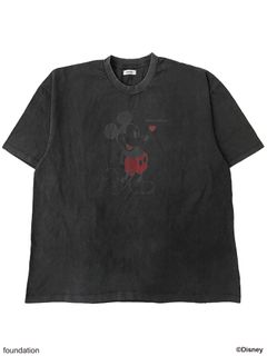 【25SS】ミッキーマウス ヴィンテージ プリント Tシャツ / × MICKEY MOUSE VINTAGE PRINT T-SHIRT / ブラック