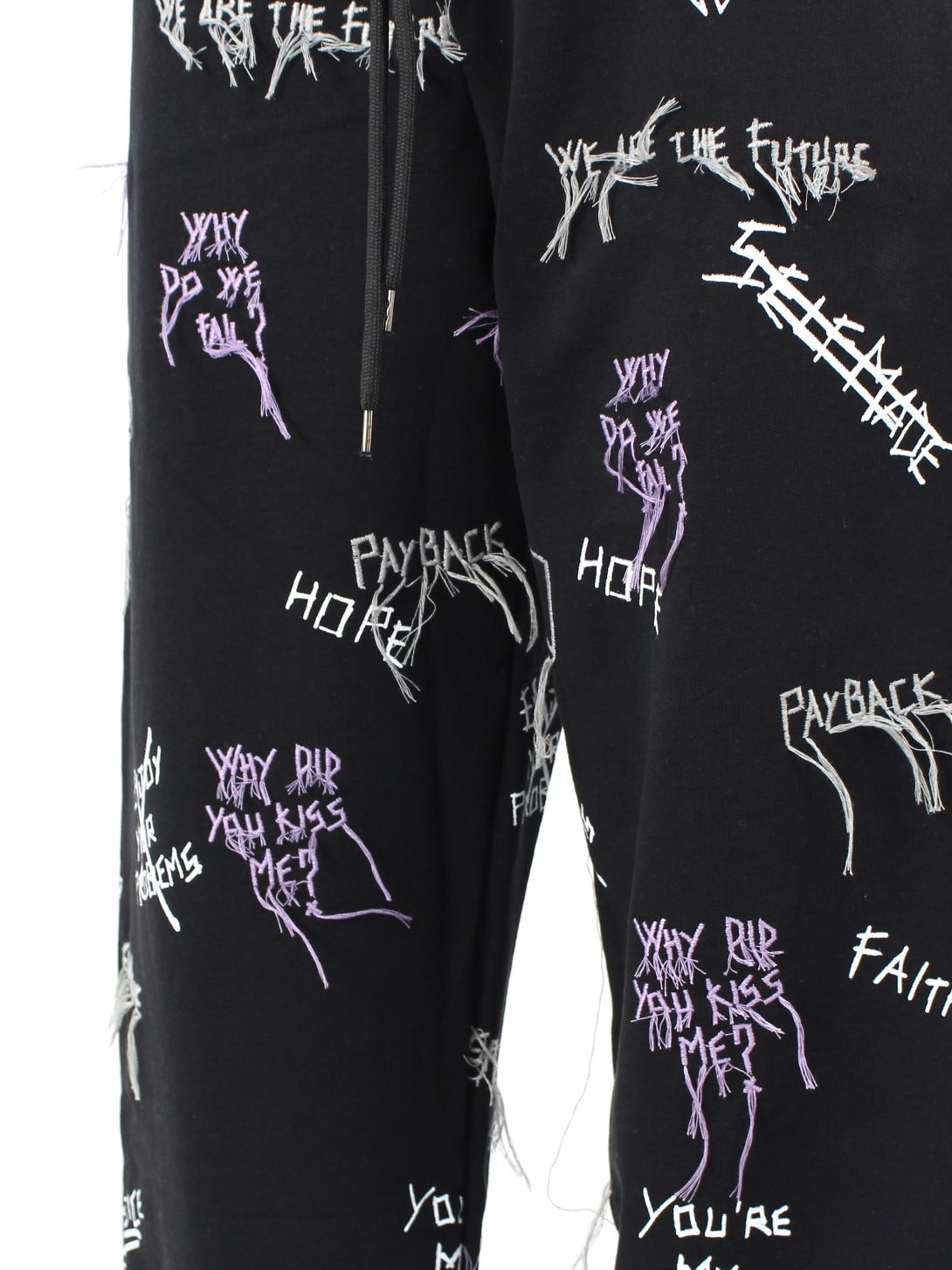 【21AW】総柄 刺繡プリントスウェットパンツ / NEW MANIFESTO JOGGER PANTS / ブラック × マルチ
