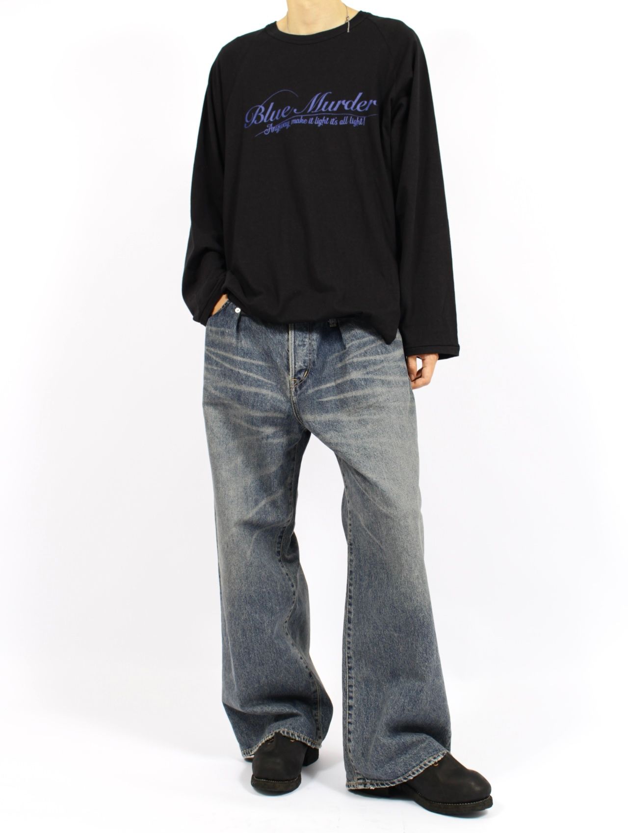 【25AW】"D" バックル スーパー ワイド デニム パンツ / "D" BUCKLE SUPER WIDE DENIM PANTS / インディゴ