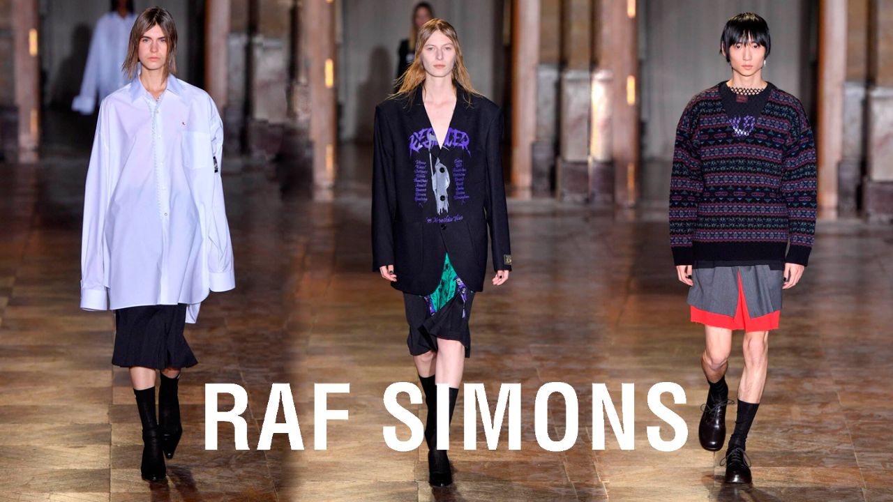 ラフシモンズ シルク ワイド パンツ Raf Simons コレクション - レディース