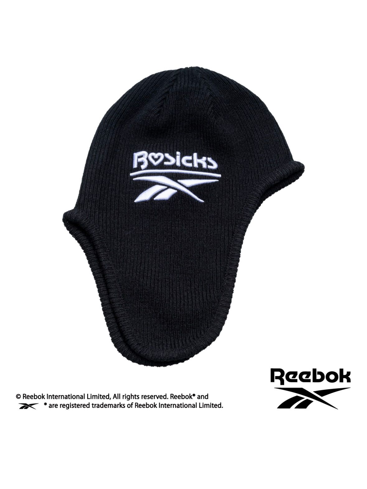 【25AW】リーボック コラボ ロゴ ニット イヤー フラップ キャップ / × REEBOK LOGO KNIT EAR FLAP CAP / ブラック