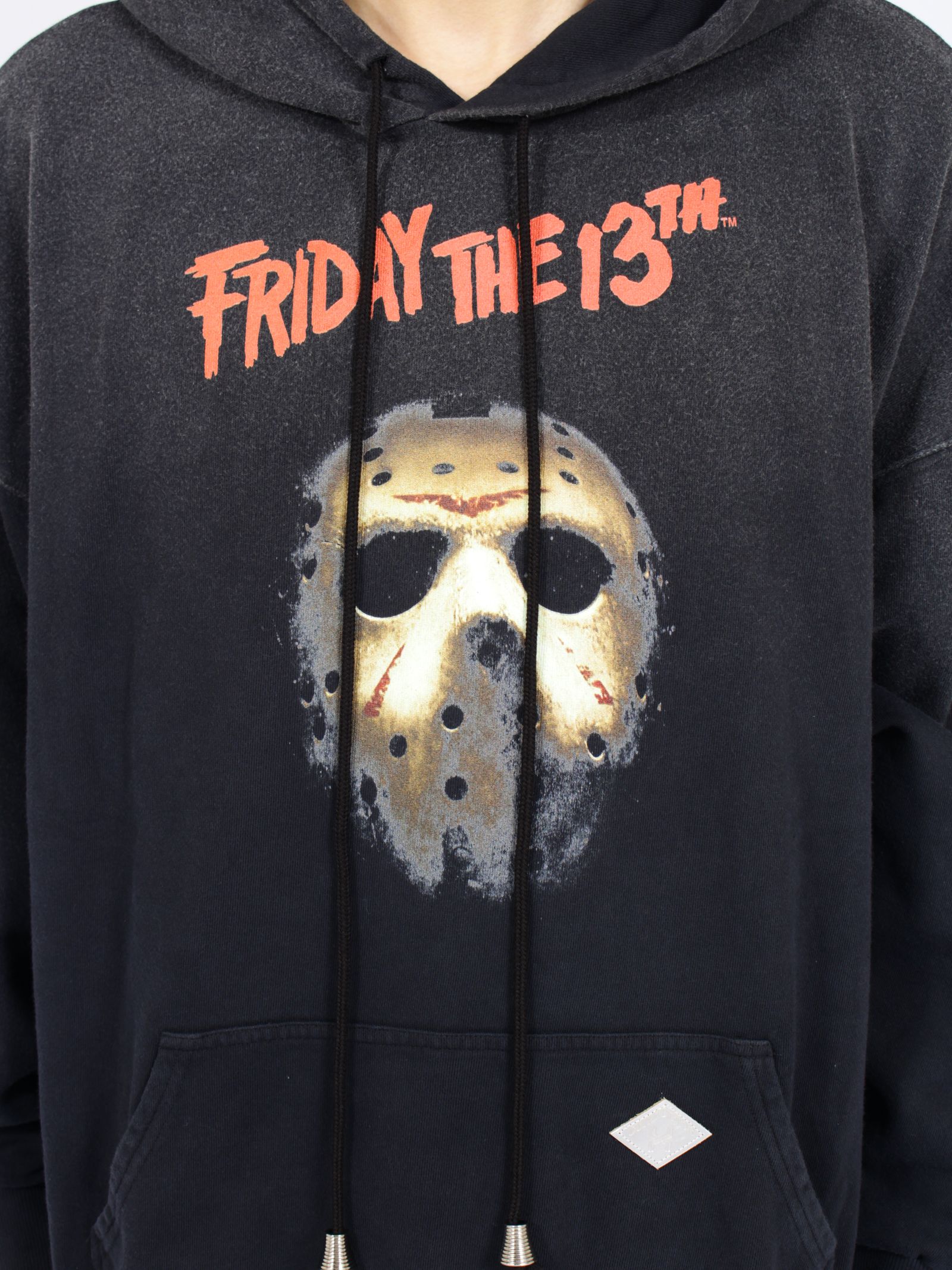 【 13日の金曜日 コラボ】ヴィンテージ エフェクト フーディー パーカー / x FRIDAY THE 13TH VINTAGE EFFECT HOODIE / ブラック