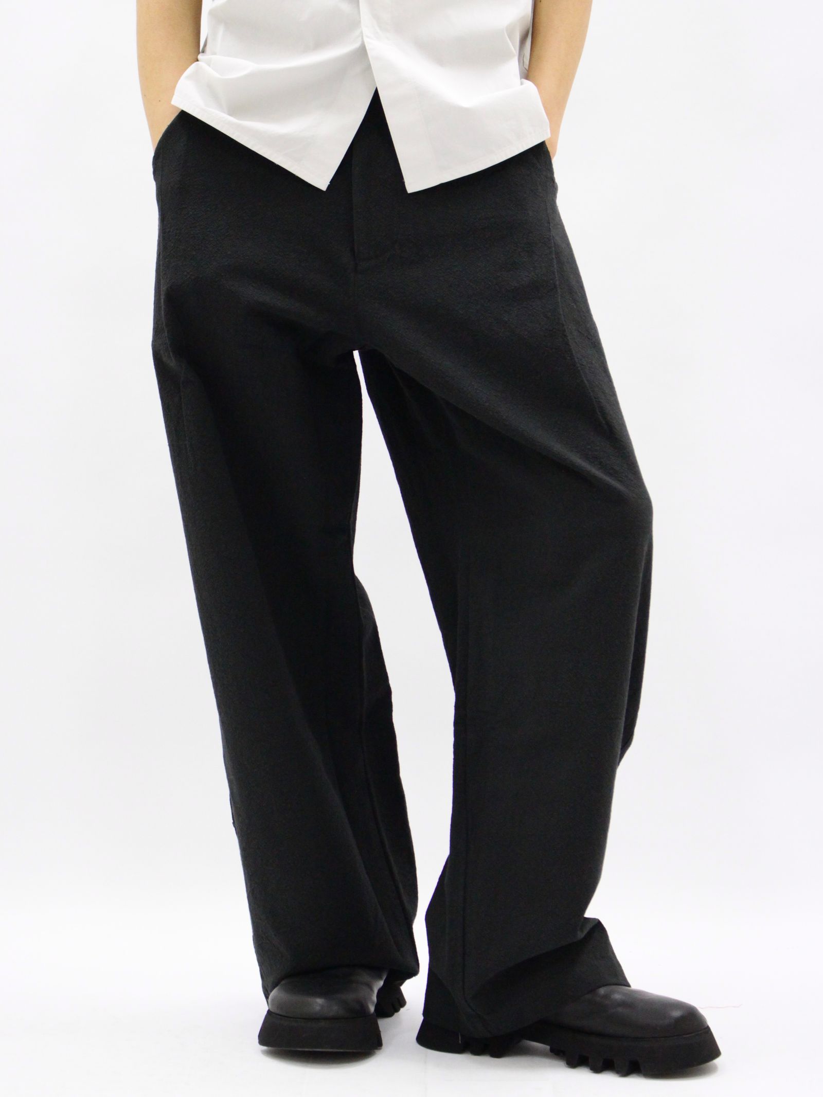 【26SS】ウェーブ テープド パンツ / WEAVE TAPED PANTS / ブラック