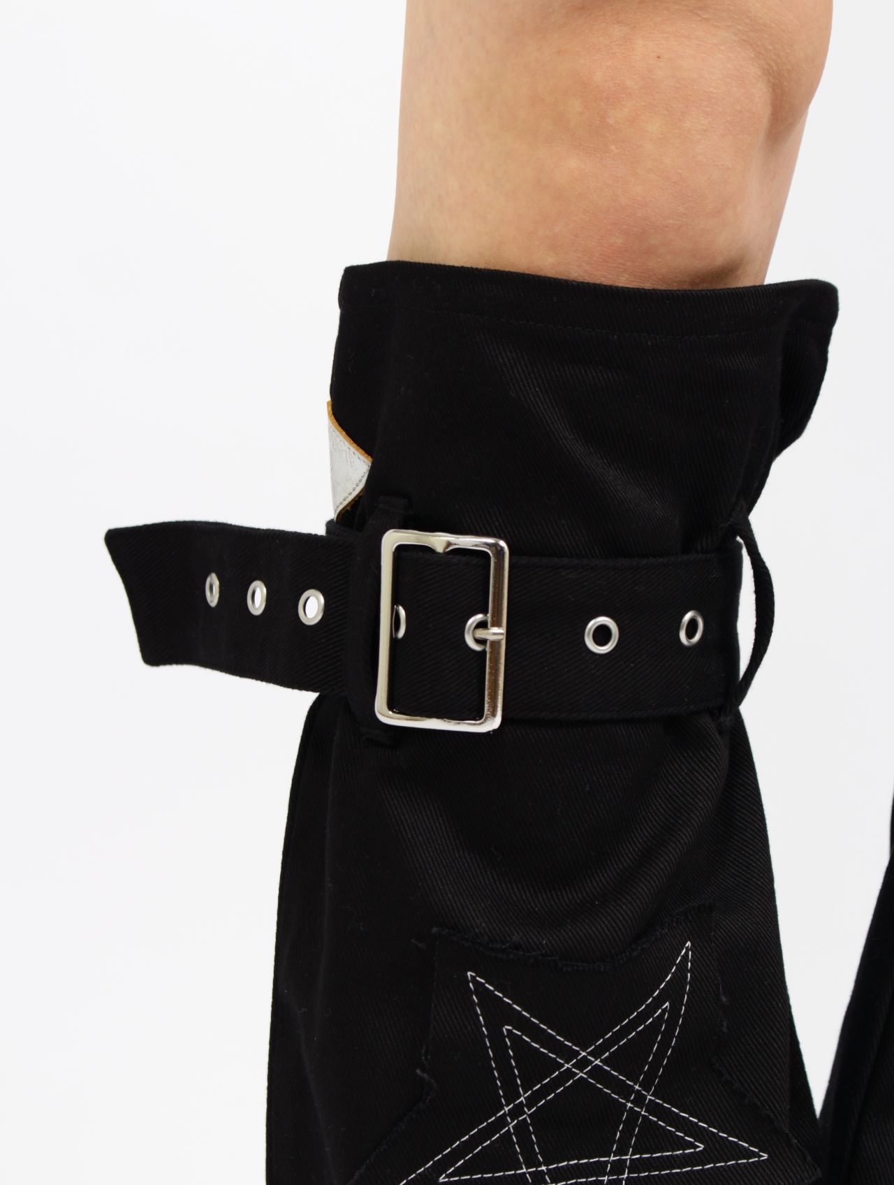 【26SS】コットン ベルテッド レッグウォーマー "ペンタグラム" / COTTON BELTED LEG WARMER 'PENTAGRAM / ブラック