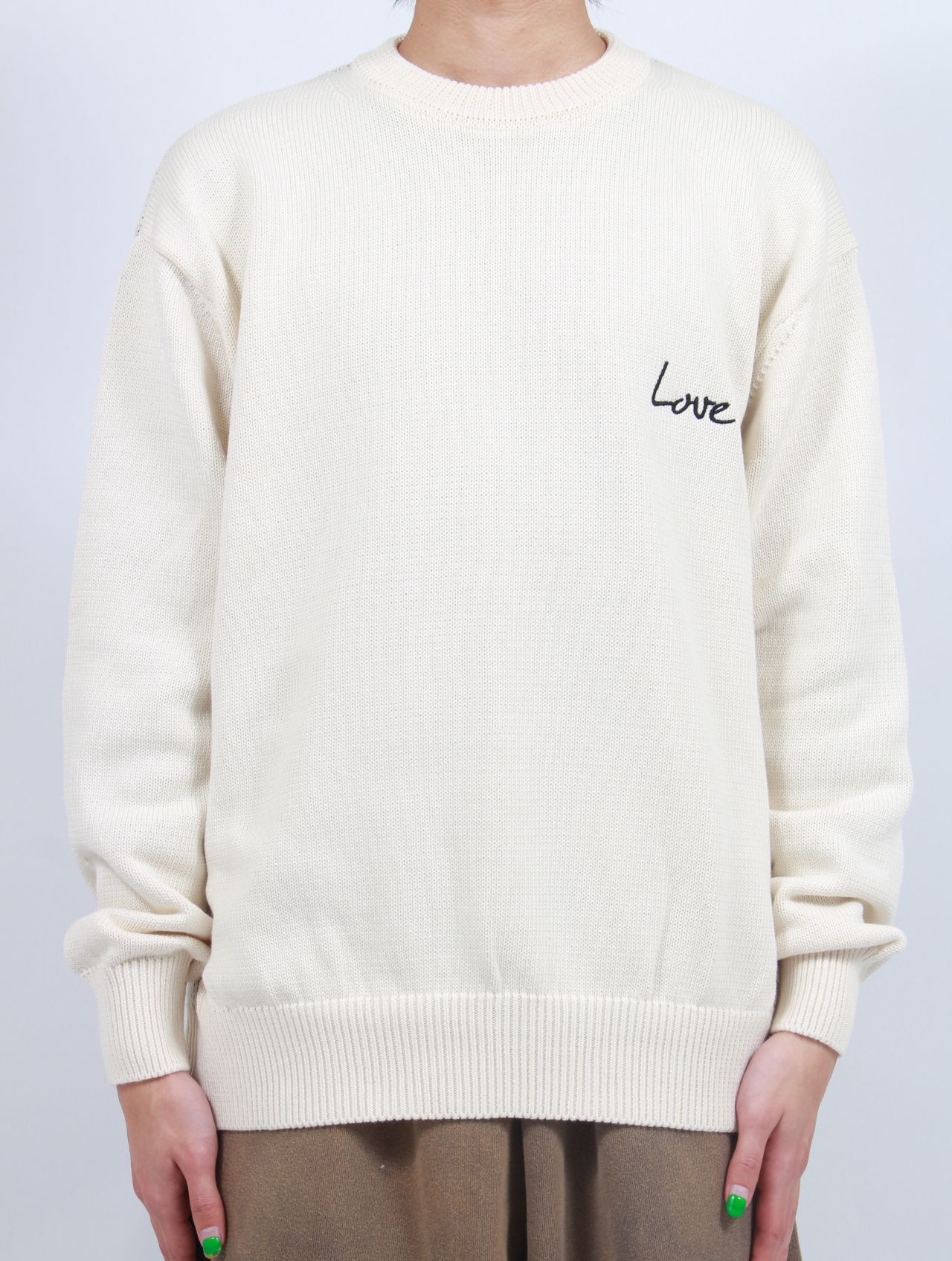【25SS】ラブ イズ リアル コットン ニット セーター  / LOVE IS REAL KNIT / ホワイト