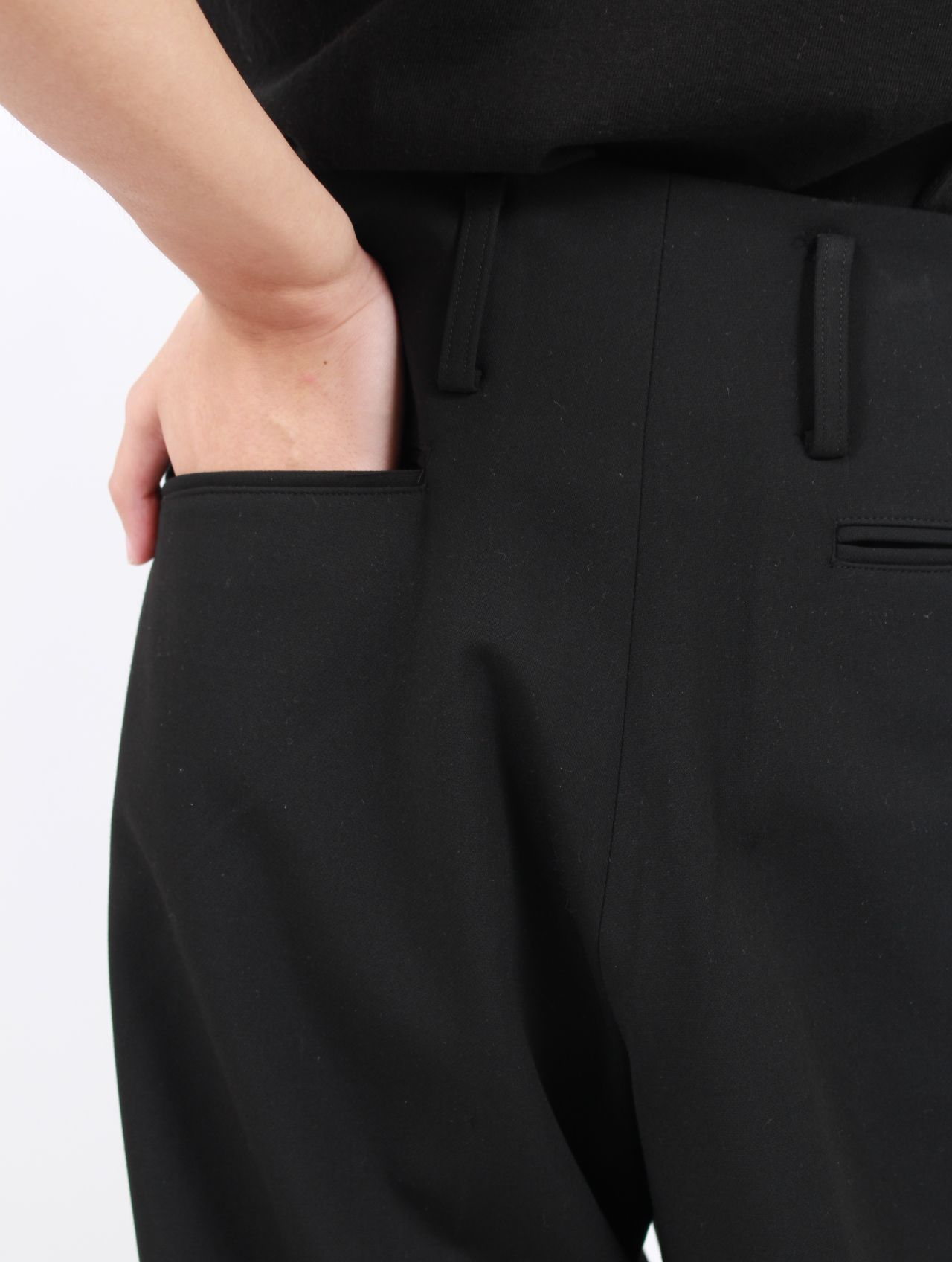 【25AW】フロー ワイド ターンアップ パンツ / FLOW WIDE TURN-UP PANTS / ブラック