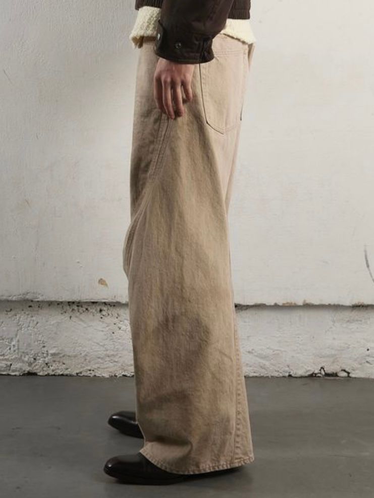 NVRFRGT - 【24AW】3D ツイステッド ワイドレッグ ジーンズ / 3D TWISTED WIDE LEG JEANS / DIRTY  FADED TAN(ベージュ) | STORY