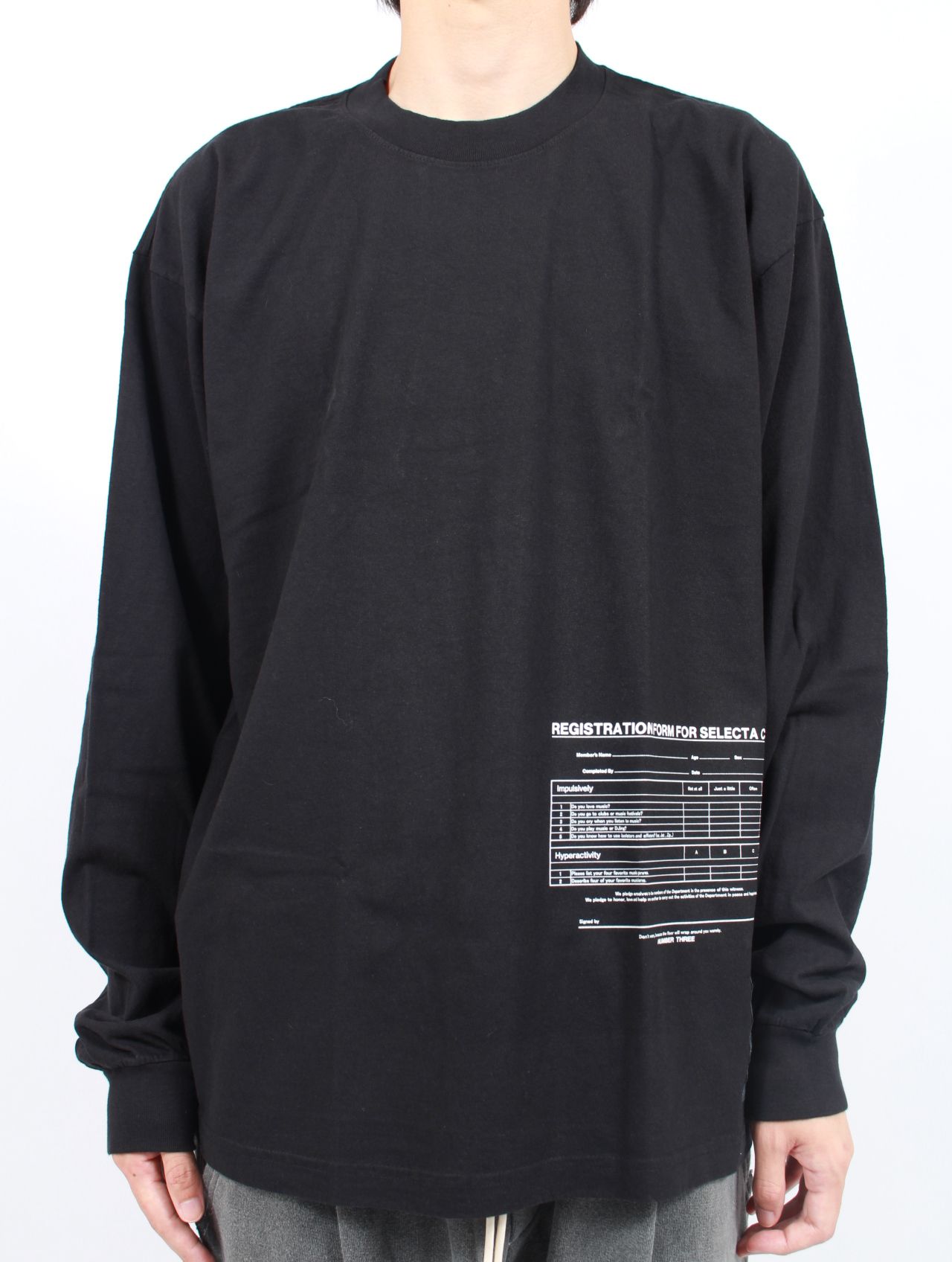 【25AW】レジストレーション フォーム ロングスリーブカットソー パックTシャツ / REGISTRATIOON FORM / LSC / ブラック