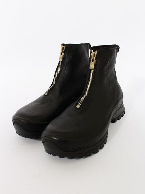【VS01】 馬革 ホース フルグレイン フロント ジップ ブーツ / HORSE FULL GRAIN FRONT ZIP BOOT / ブラック