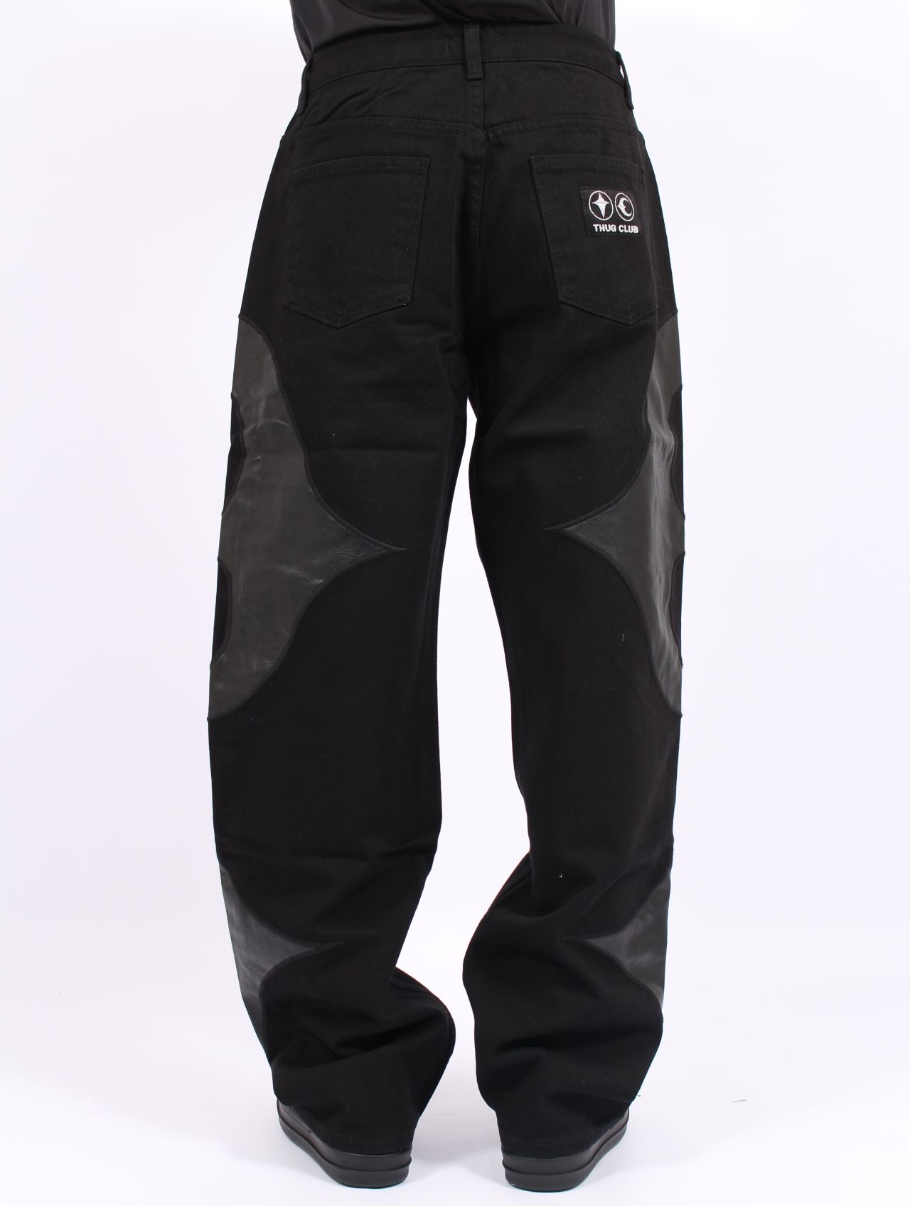 【25AW】TC レザー ウォッシング デニム パンツ / TC WASHING DENIM PANTS / オールブラック