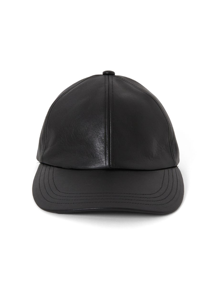 レザー モノ キャップ / LEATHER MONO CAP / ブラック