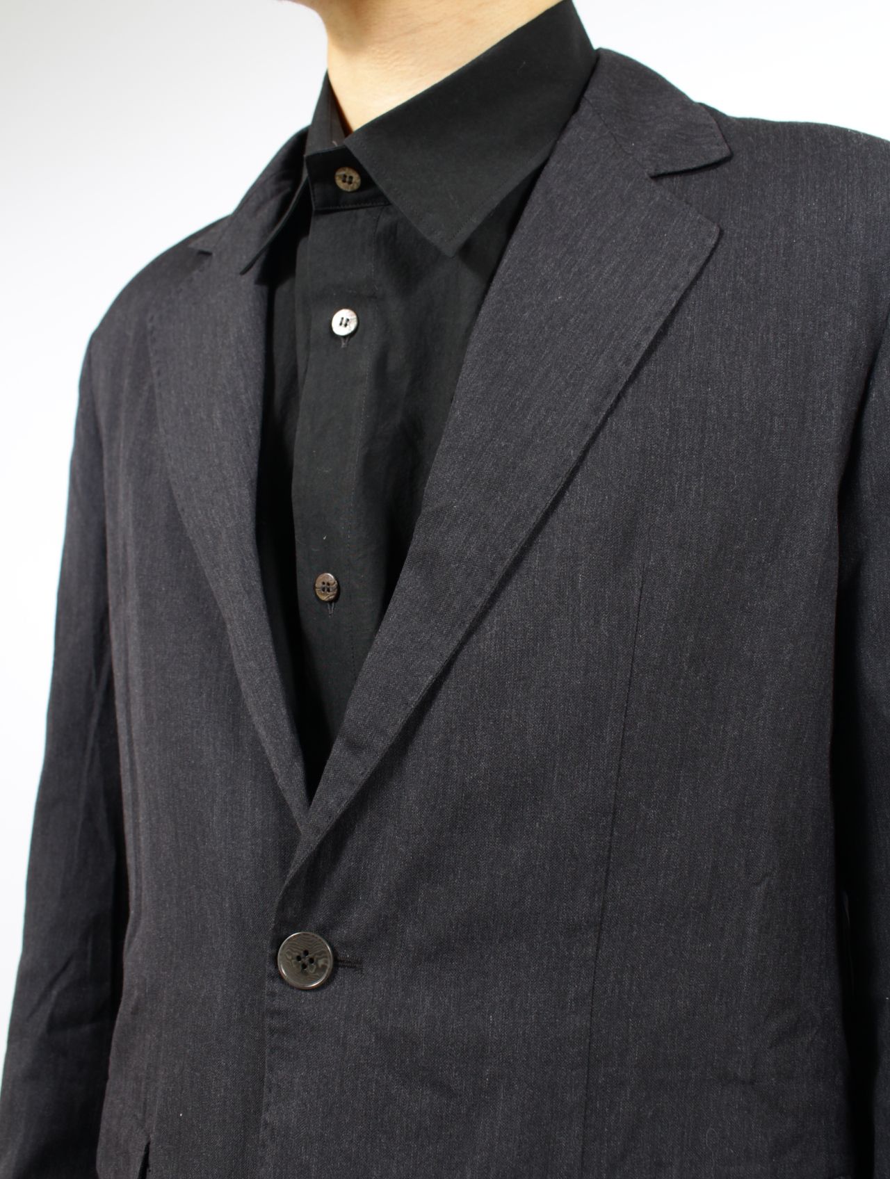 【25SS】モデュラー ハンドステッチ ヘム ジャケット / MODULAR HAND STITCHED HEM JACKET / ダークグレイ