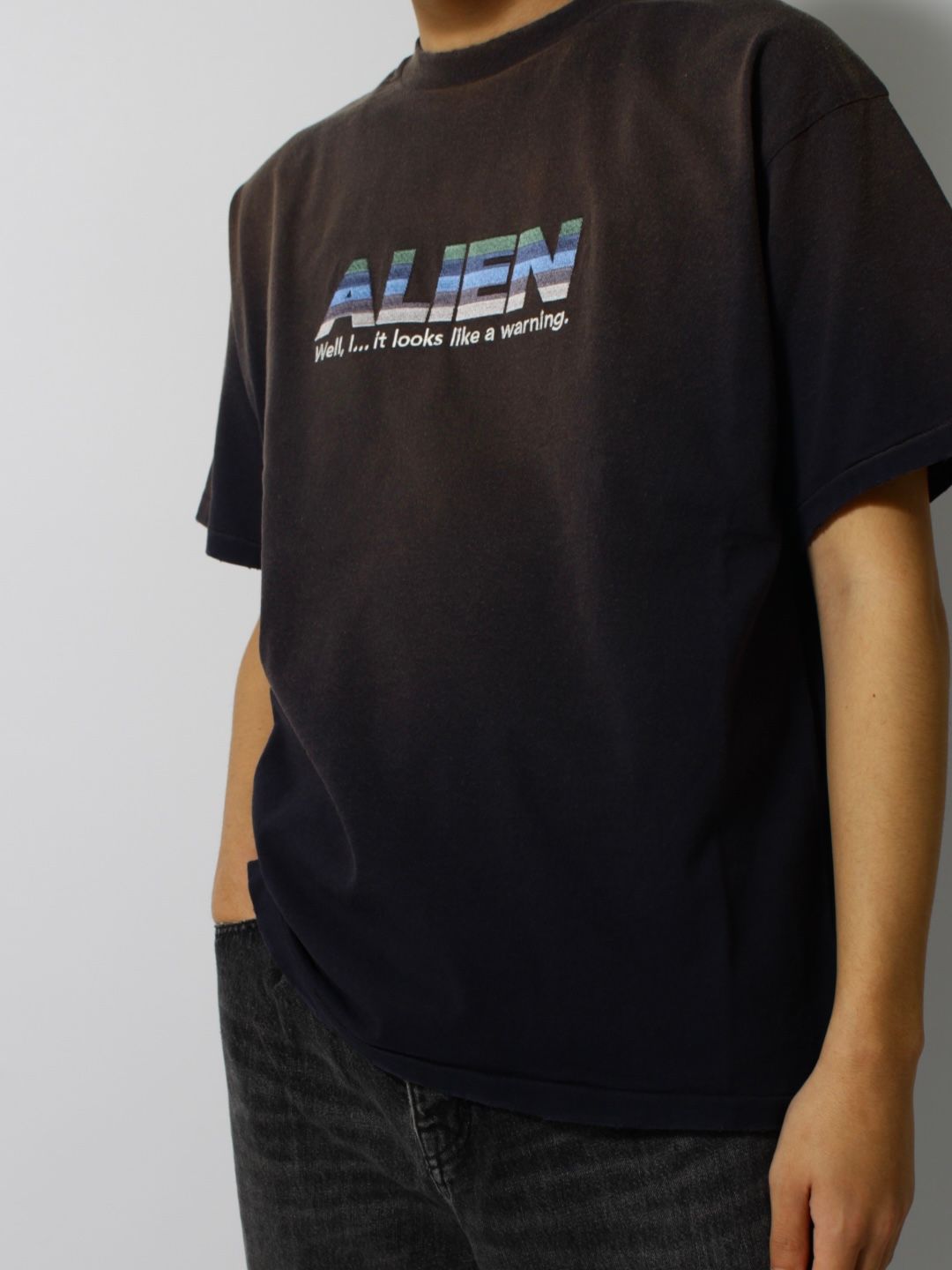 【25SS】 "エイリアン" ヴィンテージ ウォッシュ Tシャツ 半袖 カットソー / "ALIEN" VINTAGE WASH H-S TEE / ヴィンテージ ネイビー