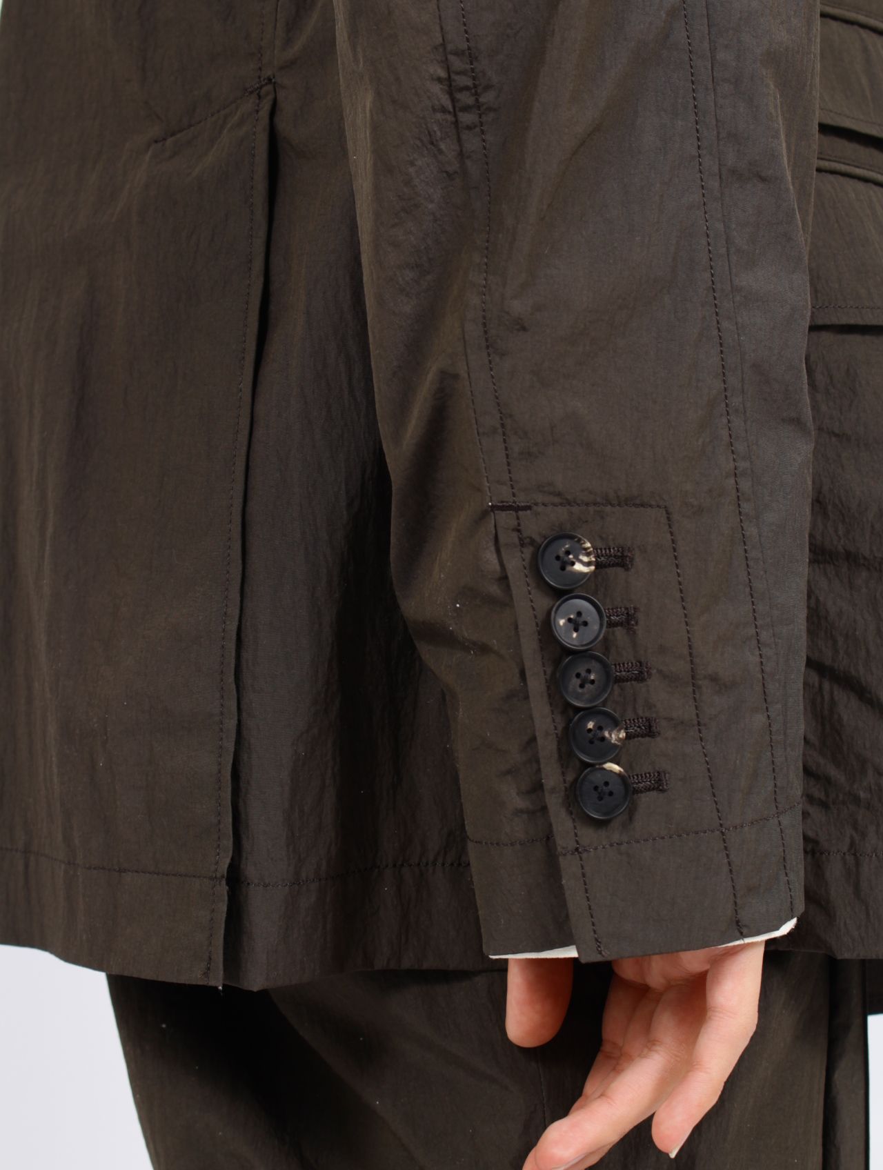 【25SS】ワッシャーナイロン ダブル ブレステッド ジャケット / WASHER NYLON DOUBLE BREASTED  JACKET.13 / バッファローブラウン