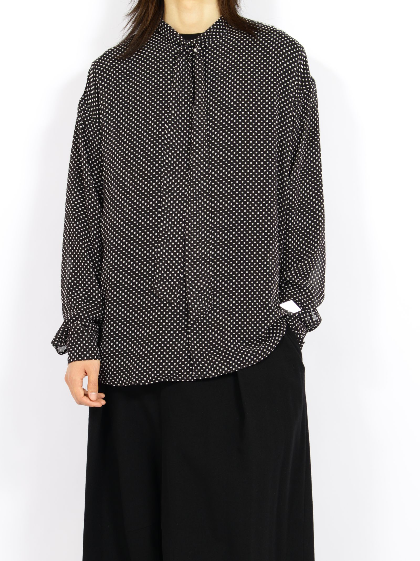 【26AW】ドット ボウタイ シャツ 長袖シャツ / DOT BOW TIE SHIRT / ブラック