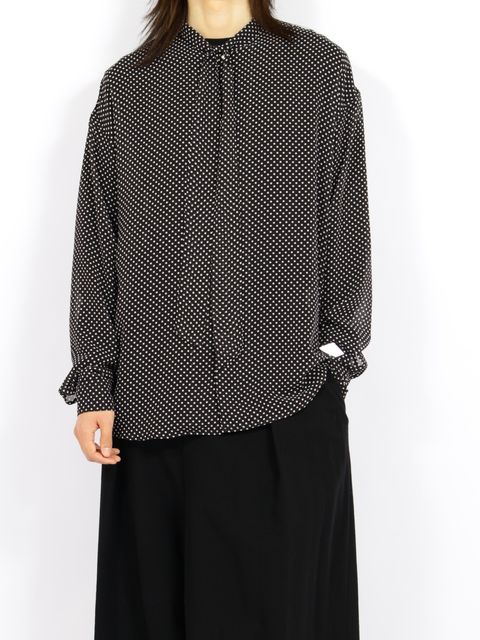 【26AW】ドット ボウタイ シャツ 長袖シャツ / DOT BOW TIE SHIRT / ブラック