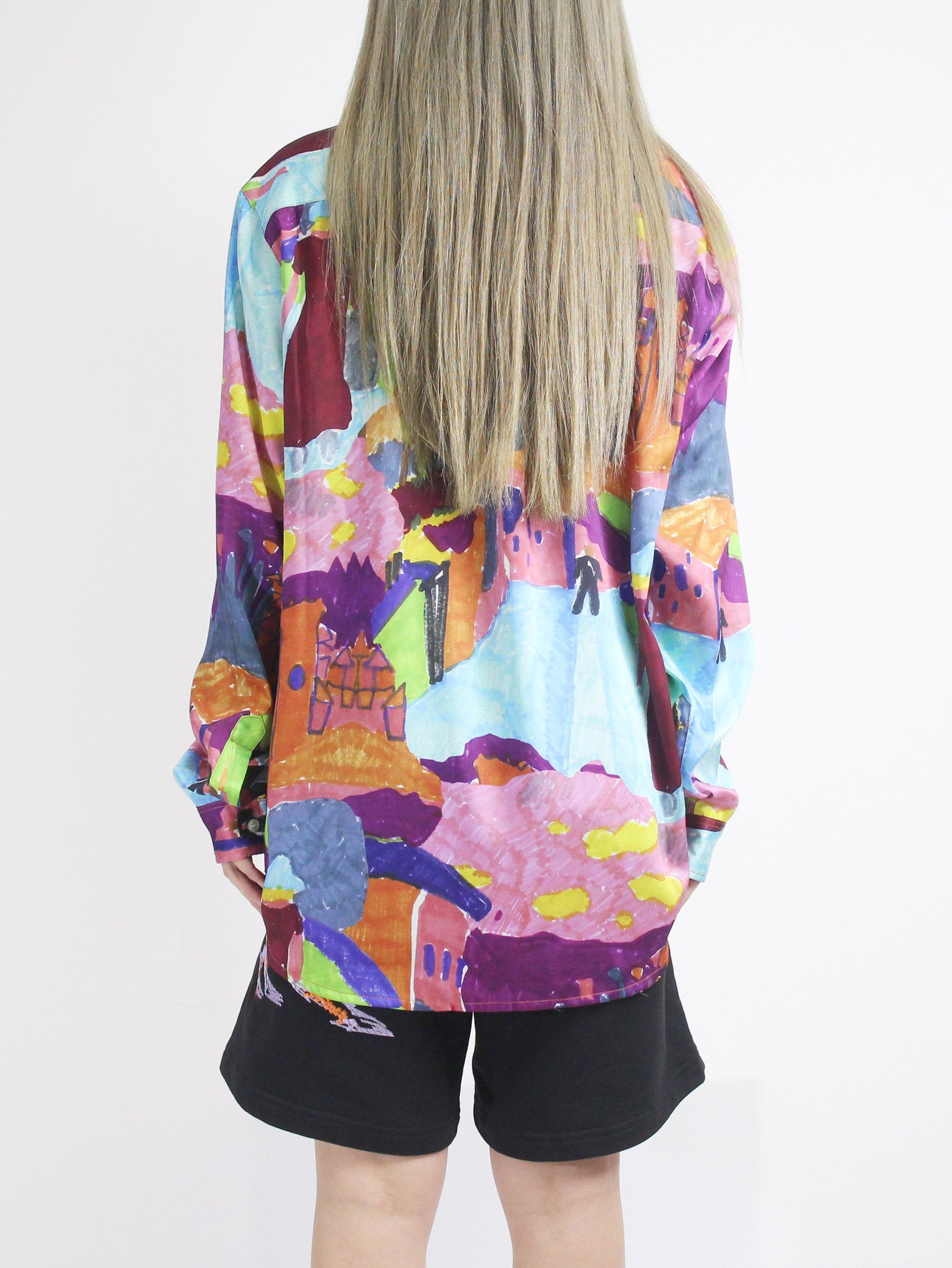 都市柄 アートシャツ / LONG SLEEVE SHIRT IN ALL OVER “VIALI” / マルチカラー