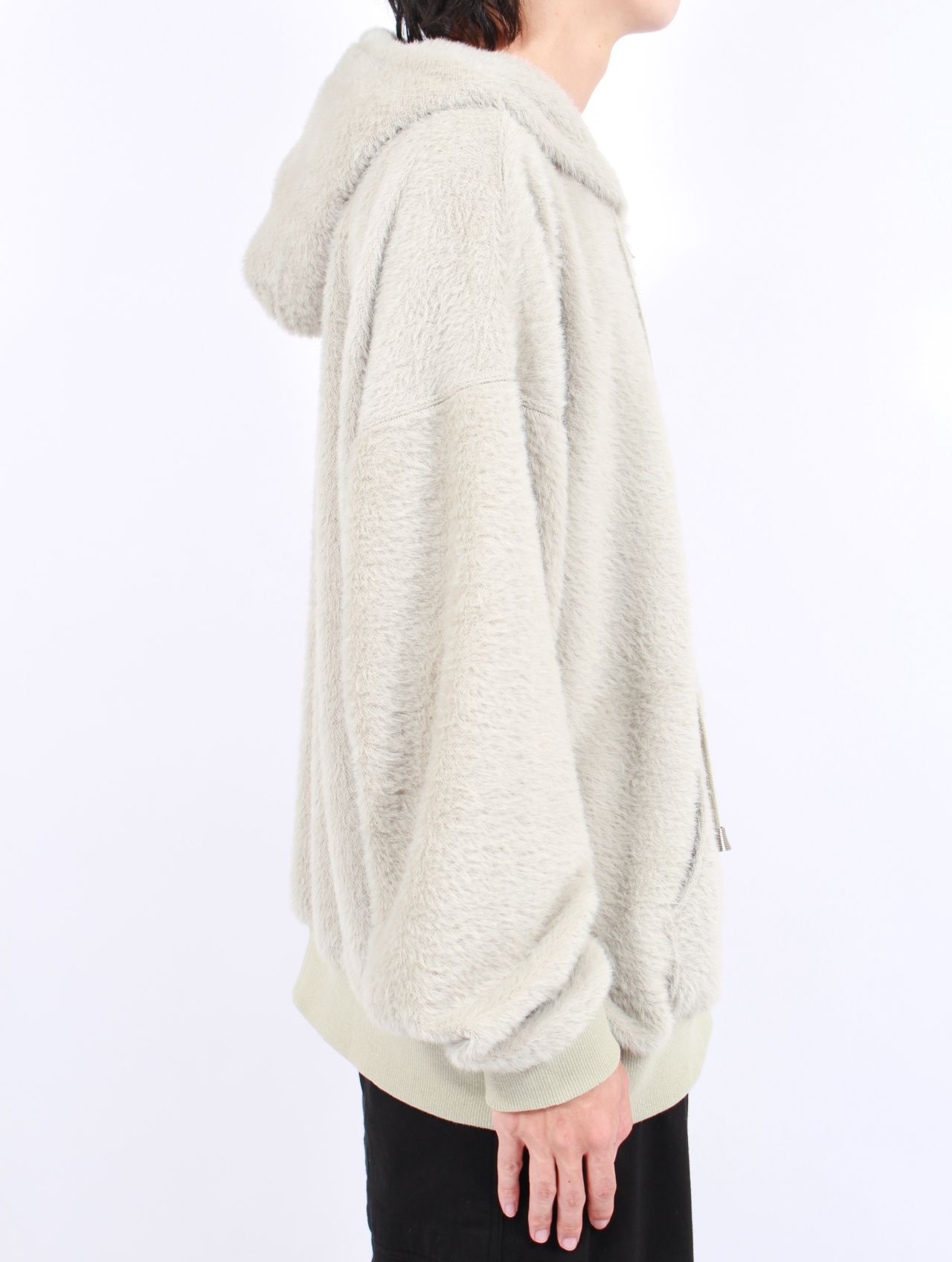 【25AW】テディベア フーデッド セーター シャギー ジップアップ パーカー / TEDDY BEAR HOODED SWEATER / ミント
