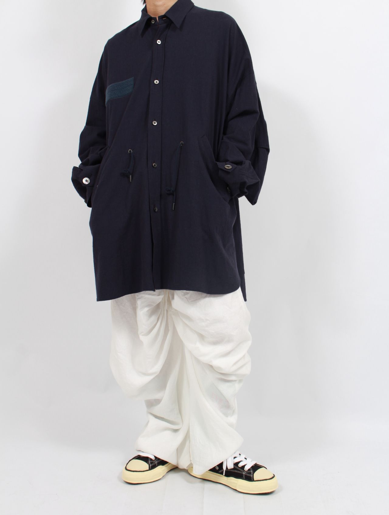 【25SS】ドレープド リネン パンツ / DRAPED LINEN PANTS / ホワイト