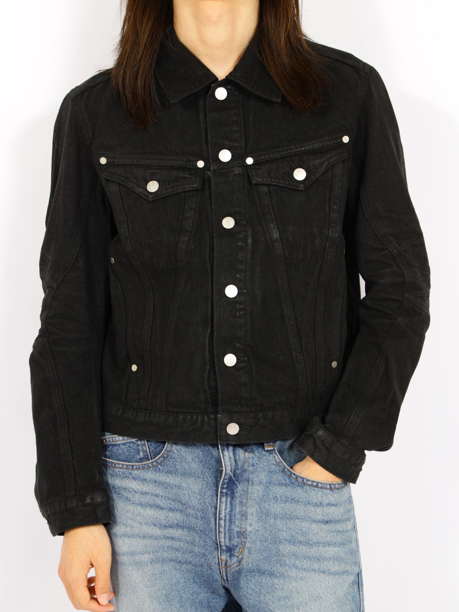 【26AW】デニム トラッカー ジャケットコーティング デニムジャケット / DENIM TRUCKER JACKET / LUSTER COATED BLACK(ブラック)