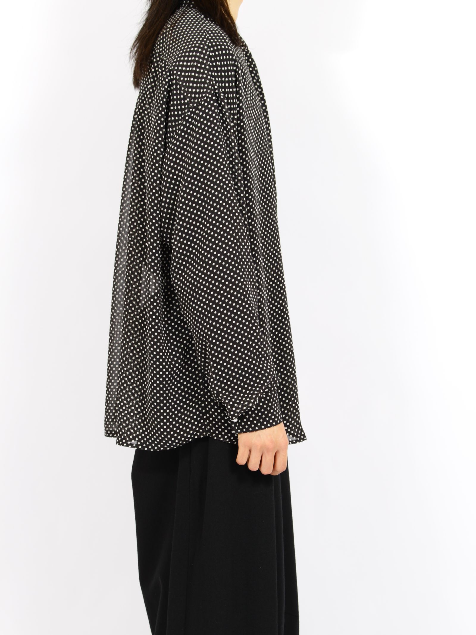 【26AW】ドット ボウタイ シャツ 長袖シャツ / DOT BOW TIE SHIRT / ブラック