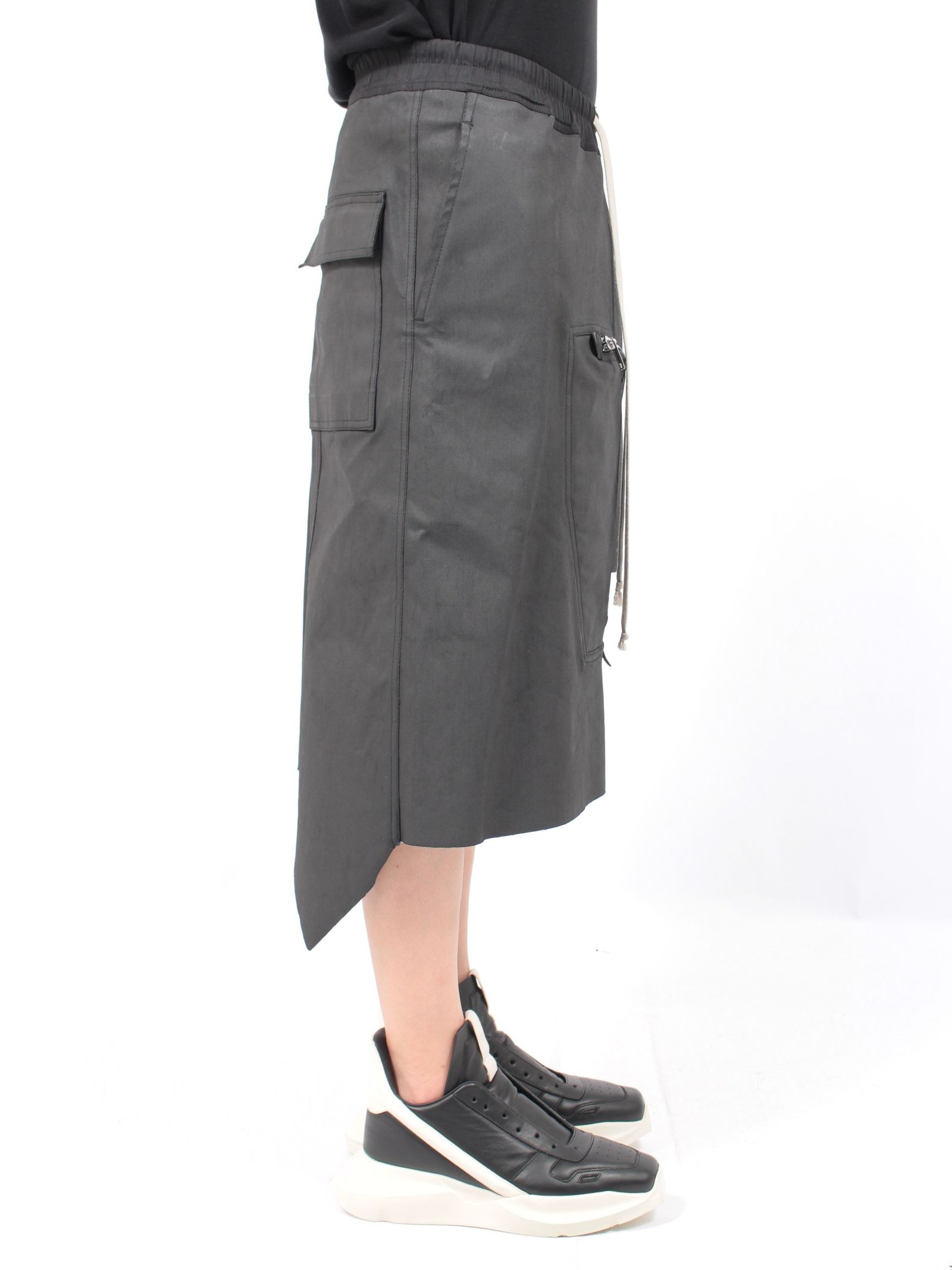 RICK OWENS - 【24AW】ストレッチ デニム ドラッカ スカート / DRACCA SKIRT / ブラック | STORY