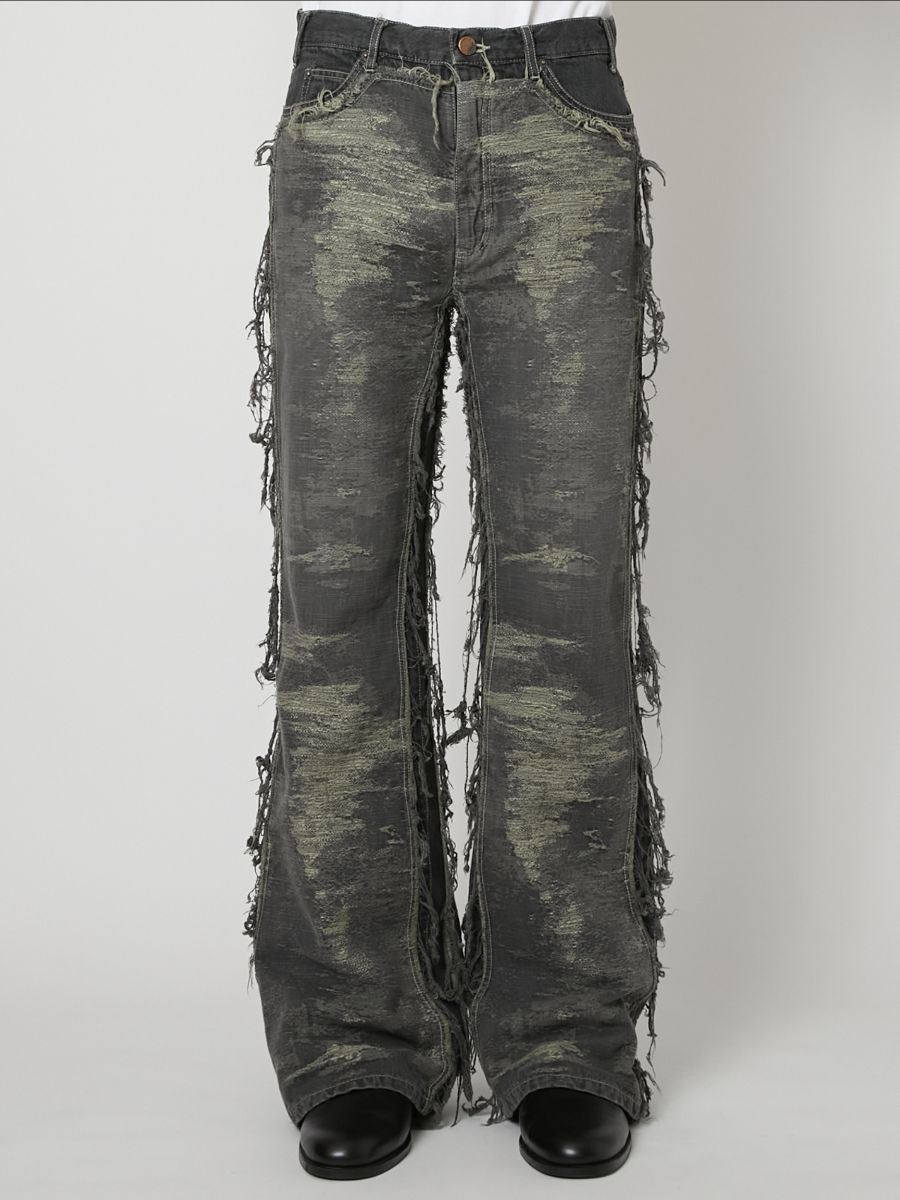 【27SS】デザイン フレア パンツ ジャガードデニム / DESIGN FLARE PANTS / グレー
