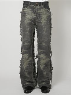 【27SS】デザイン フレア パンツ ジャガードデニム / DESIGN FLARE PANTS / グレー