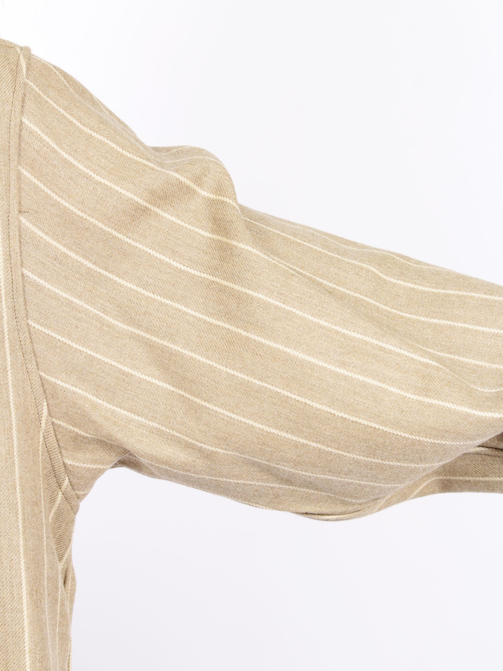 【26AW】 ウール ストライプ シャツ / WOOL STRIPED SHIRT / ベージュ