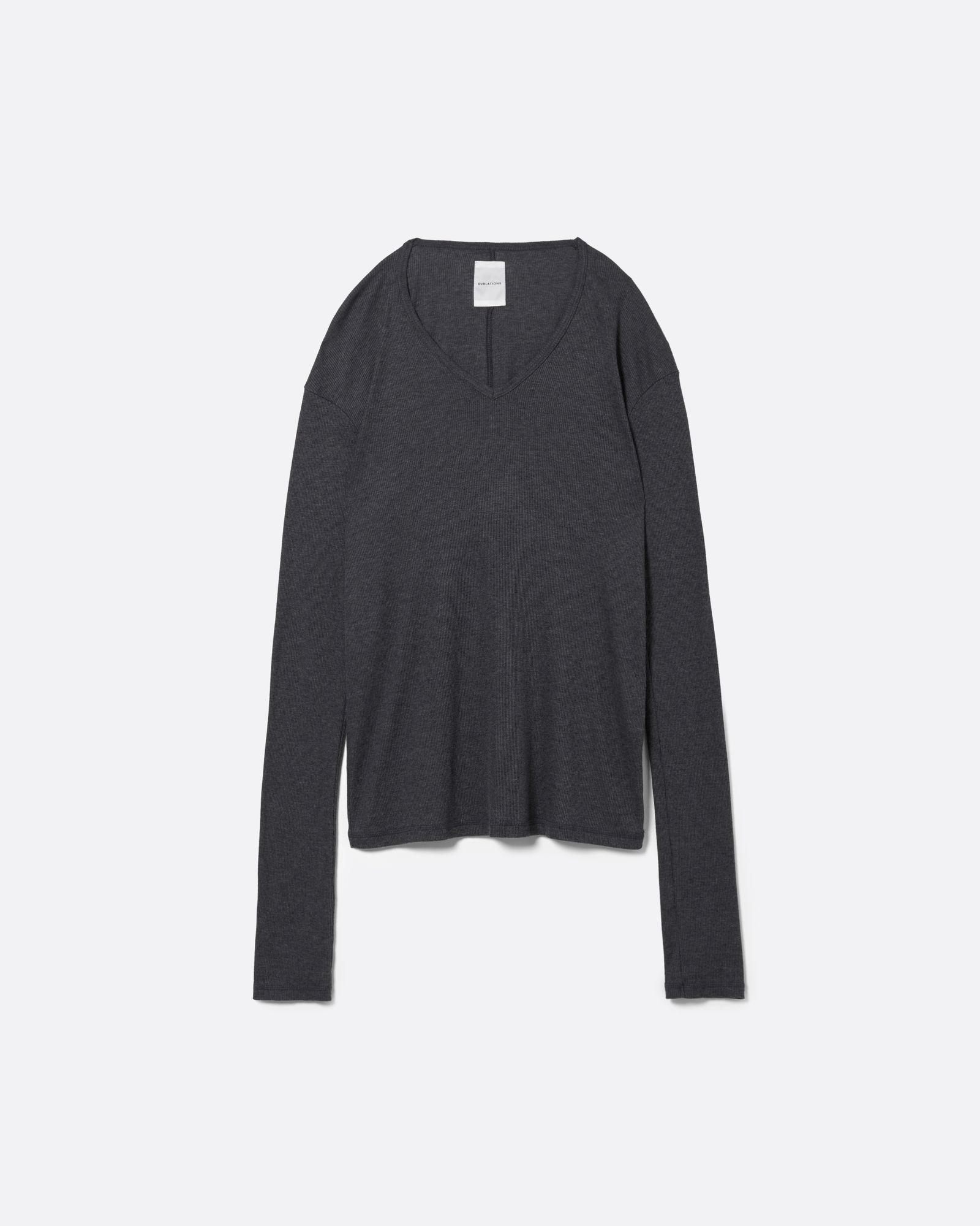 Vネック ロングスリーブ リブ Tシャツ .17 / V-NECK LONG SLEEVE RIB T-SHIRT .17 / HEATHER GREY(グレー)