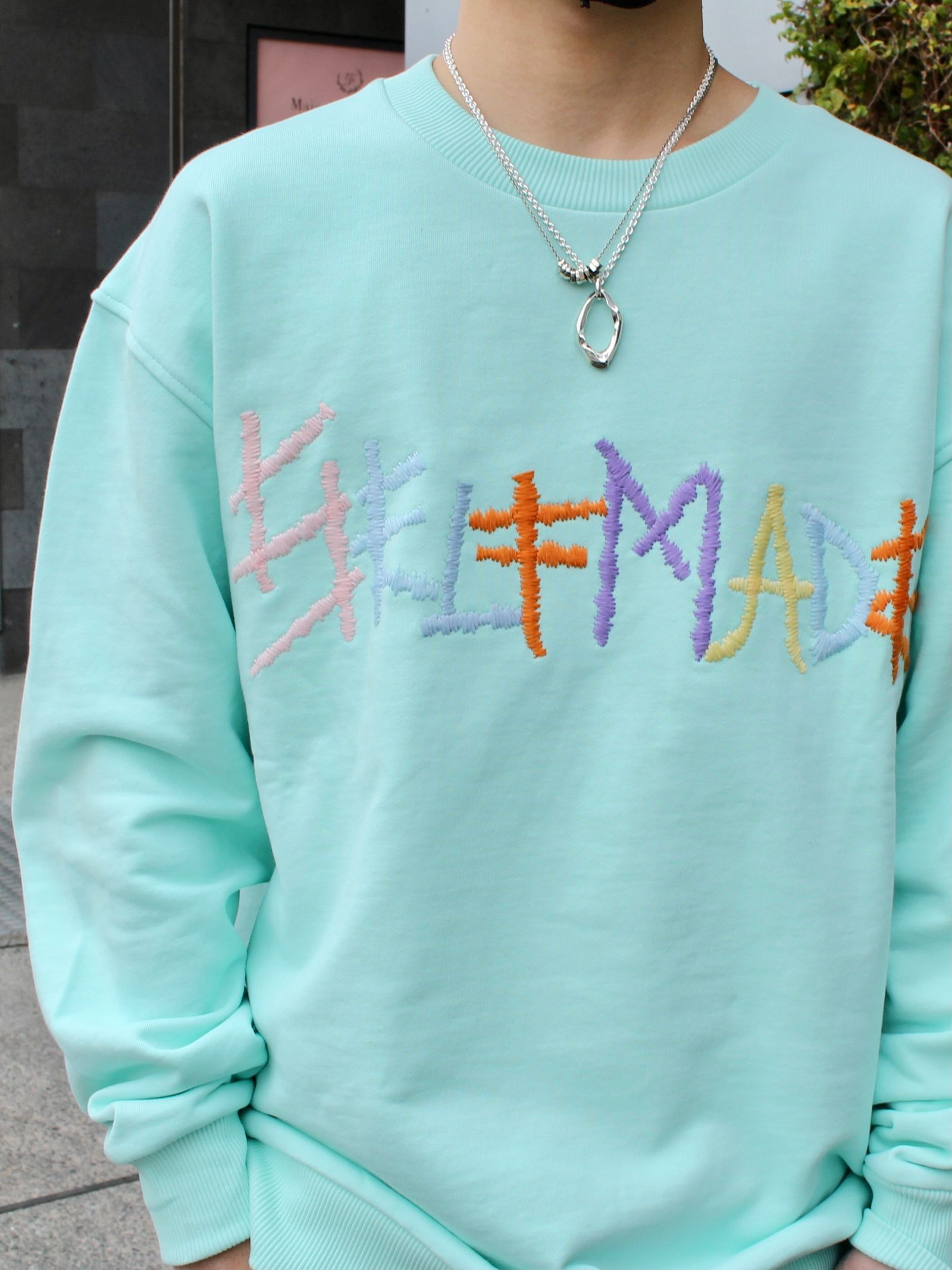 刺繍ロゴ スウェット / FAIR AQUA SWEATSHIRT WITH MULTI LOGO / アクア × マルチ