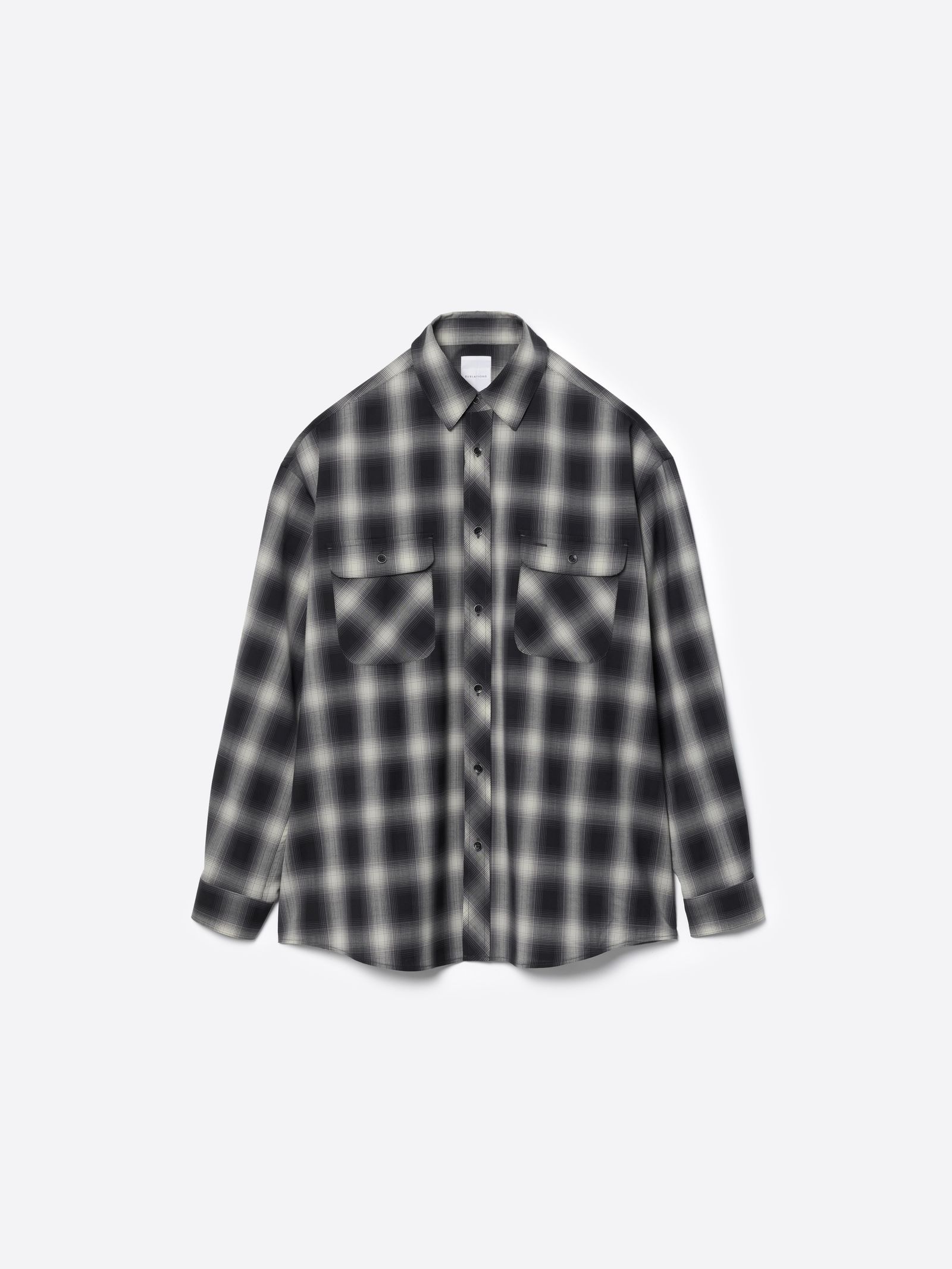 【26AW】ウォッシャブル ウール チェック シャツ / WASHABLE WOOL OMBRE CHECK SHIRTS .16 / GRAN BLACK(ブラック)