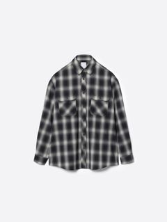 【26AW】ウォッシャブル ウール チェック シャツ / WASHABLE WOOL OMBRE CHECK SHIRTS .16 / GRAN BLACK(ブラック)