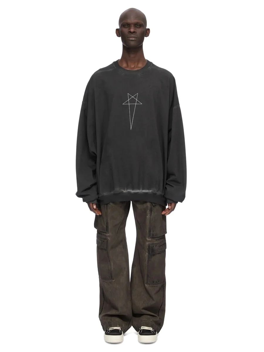 【26AW】ハン クルーネック 長袖 スウェット カットソー / HUN CREWNECK / フェードブラック / シルバー