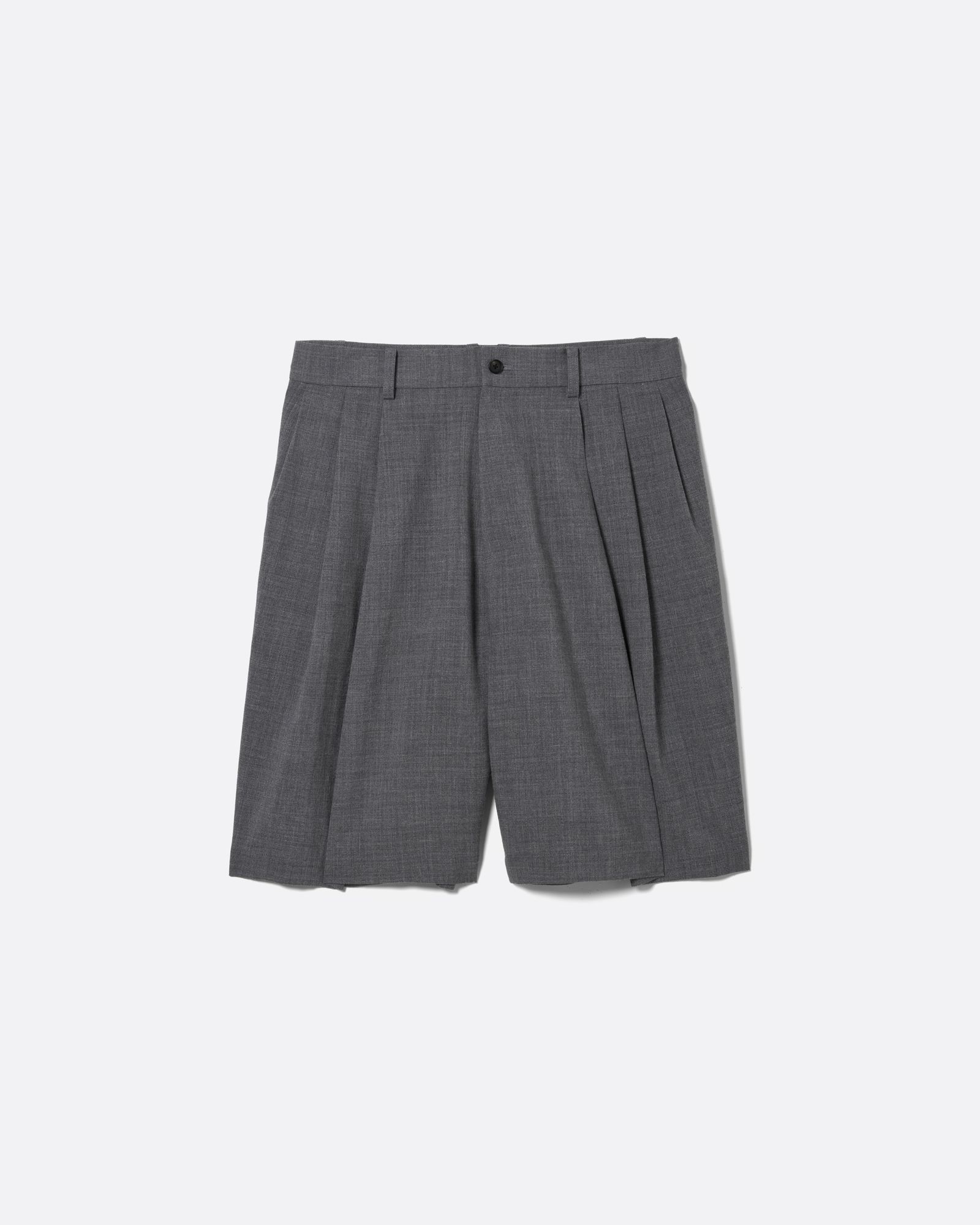 ラフ ウール スリータック バギー ショーツ / ROUGH WOOL 3TUCK BAGGY SHORTS .17 / HEATHER GREY(グレー)