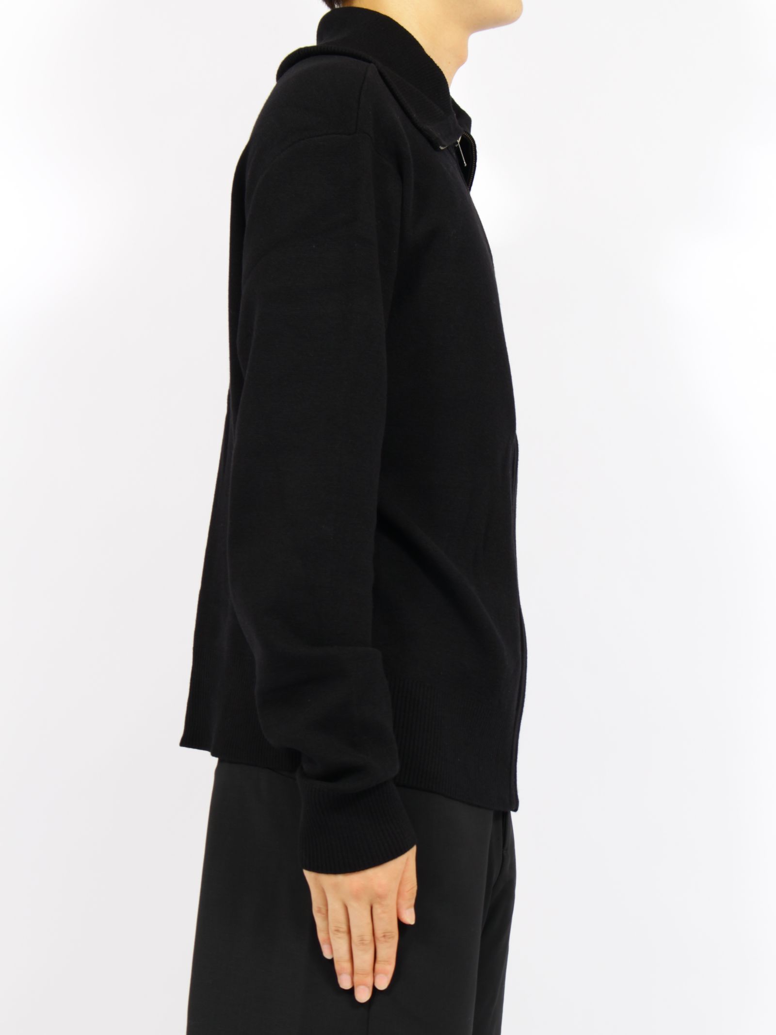 ニット ジップアップ ジャケット / KNIT ZIP UP JACKET / ブラック