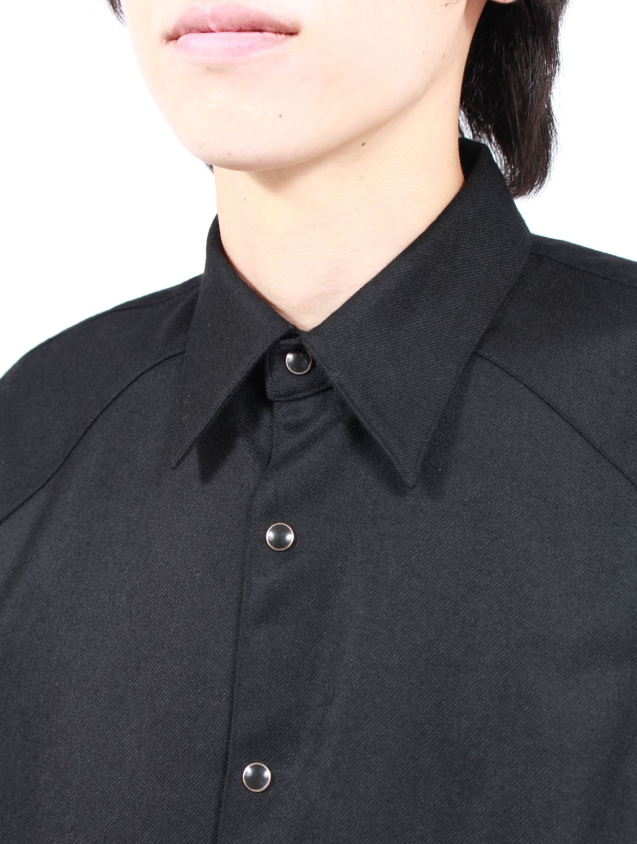 【25AW】ウール シャツ ウエスタンシャツ / WOOL SHIRTS / ブラック