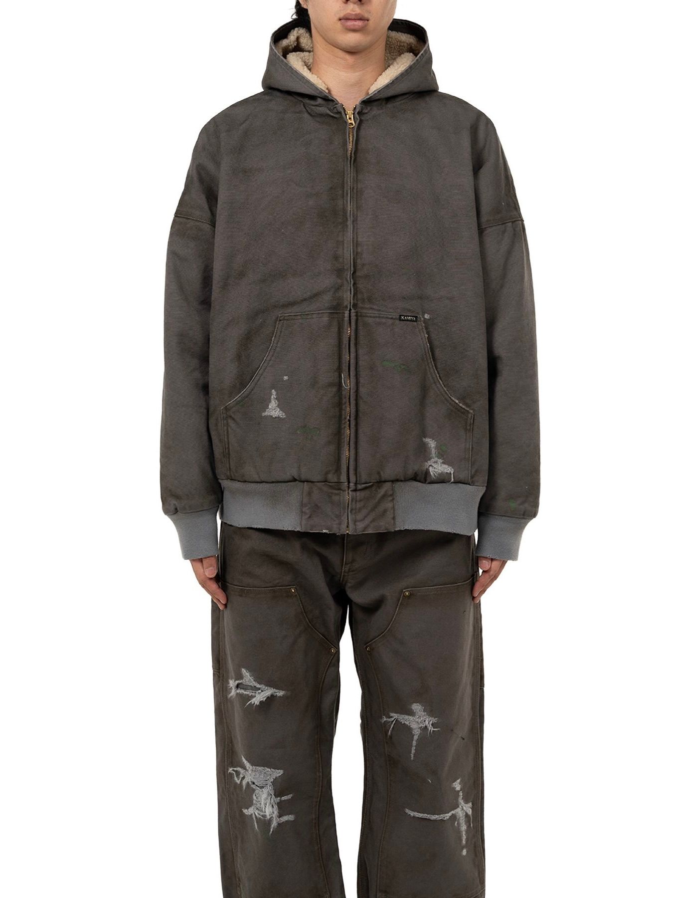 【定番】ボロ ボアダック ジップ パーカー / BORO BOADUCK ZIP PARKA / グレー