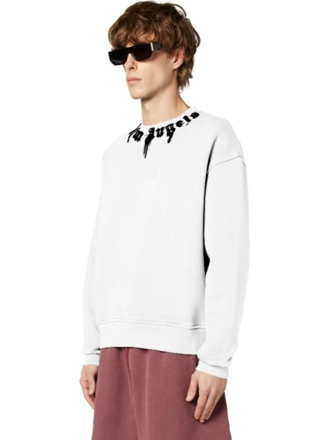【25AW】ネックロゴ  レッグ クルーネック スウェット / NECK LOGO REG CREW / オフホワイト×ブラック