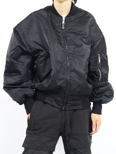 【25AW】ナイロン ボンバー ジャケット / BROAD BOMBER / OIL(ブラック)
