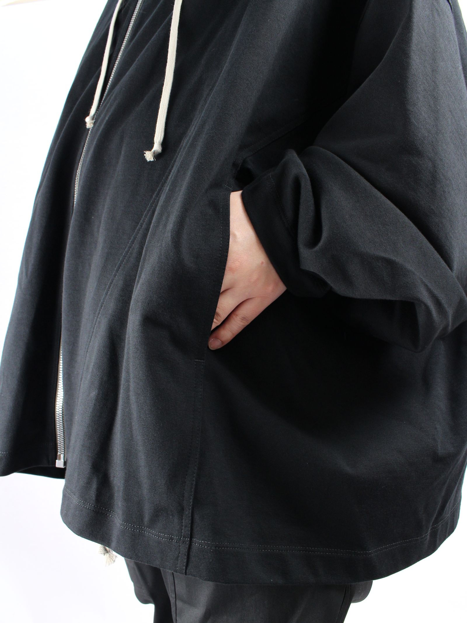 Rick Owens 2022SS Peter Hooded Cropped RR01B1719-ND リックオウエンス ピーターフーデッドクロップド ウィンドブレーカー ナイロンジャケット ジップブルゾン ブラック サイズ46【230127】【新古品】【me04】